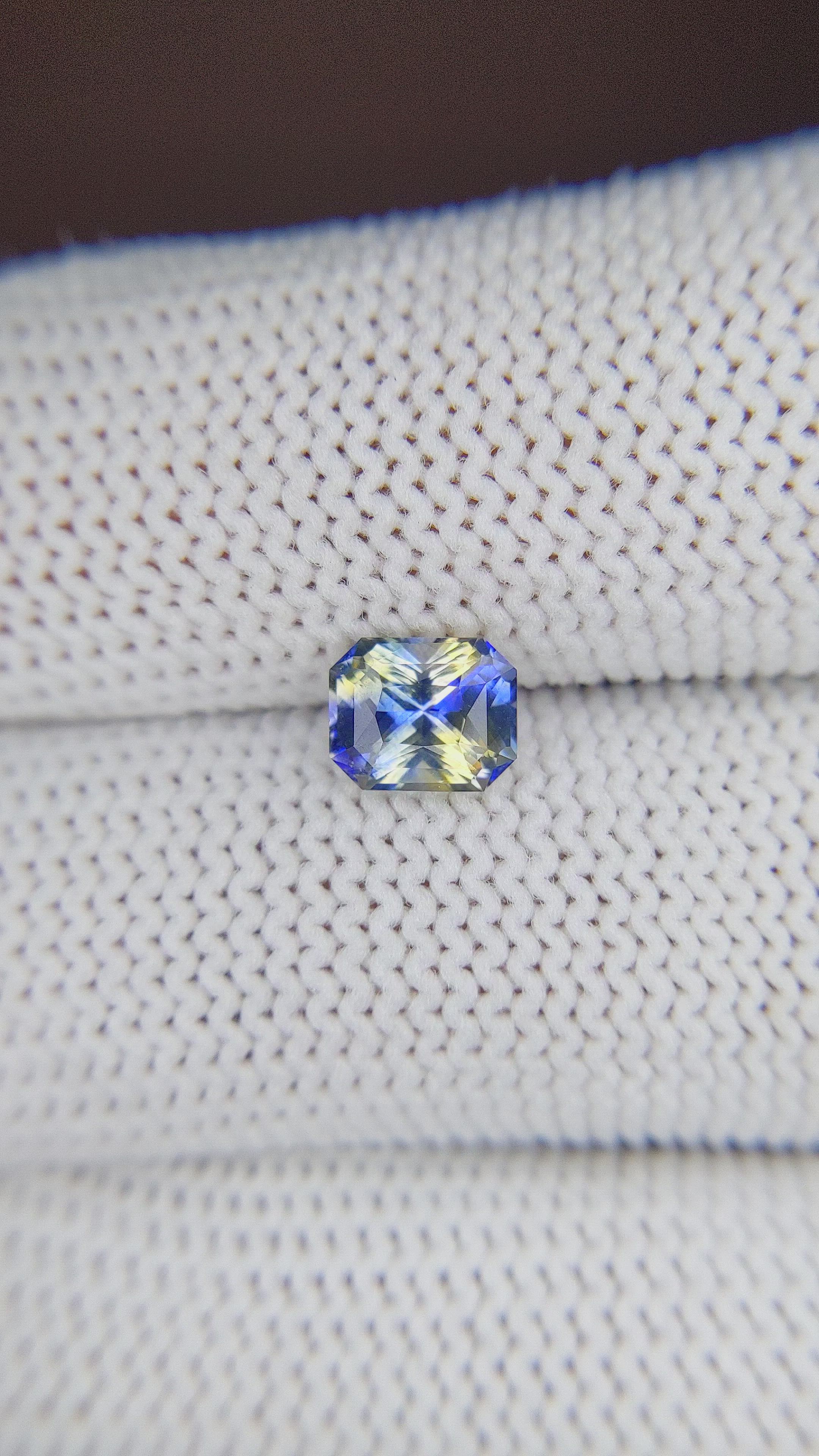 1.30 Ct. Bi Color Sapphire from Ceylon (Sri Lanka) Size Video