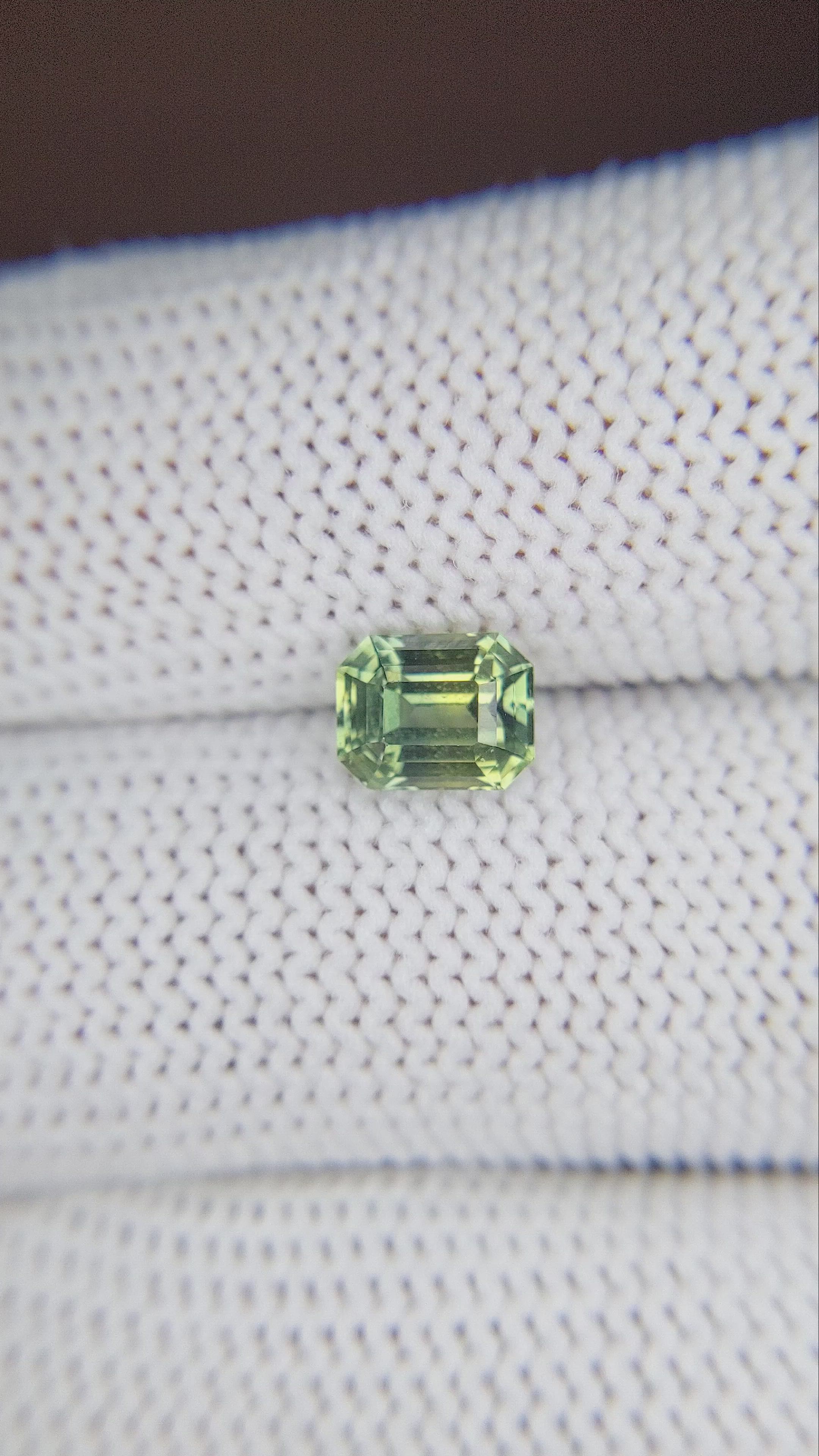 1.50 Ct. Yellowish Green Sapphire from Madagascar Size Video
