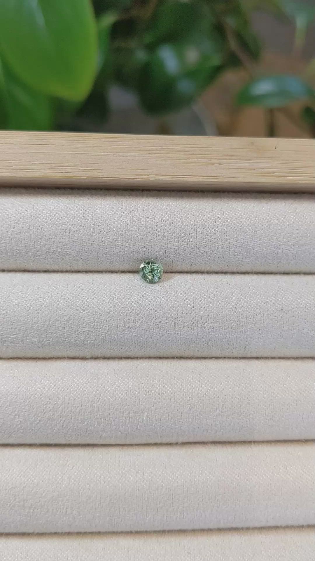 0.43 Ct. Bluish Green Sapphire from Madagascar Size Video