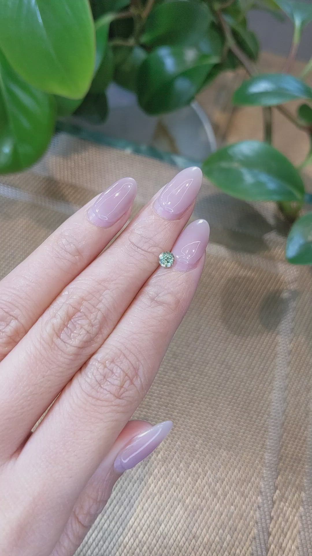 0.43 Ct. Bluish Green Sapphire from Madagascar Size Video