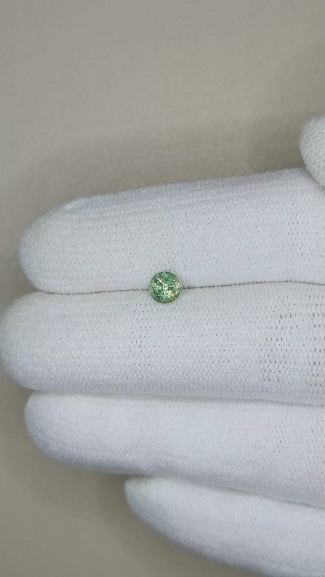 0.43 Ct. Bluish Green Sapphire from Madagascar Size Video