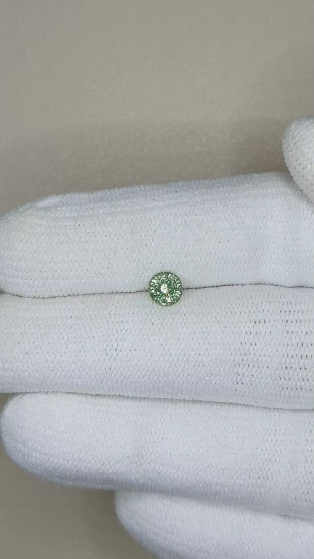 0.51 Ct. Green Sapphire from Madagascar Size Video