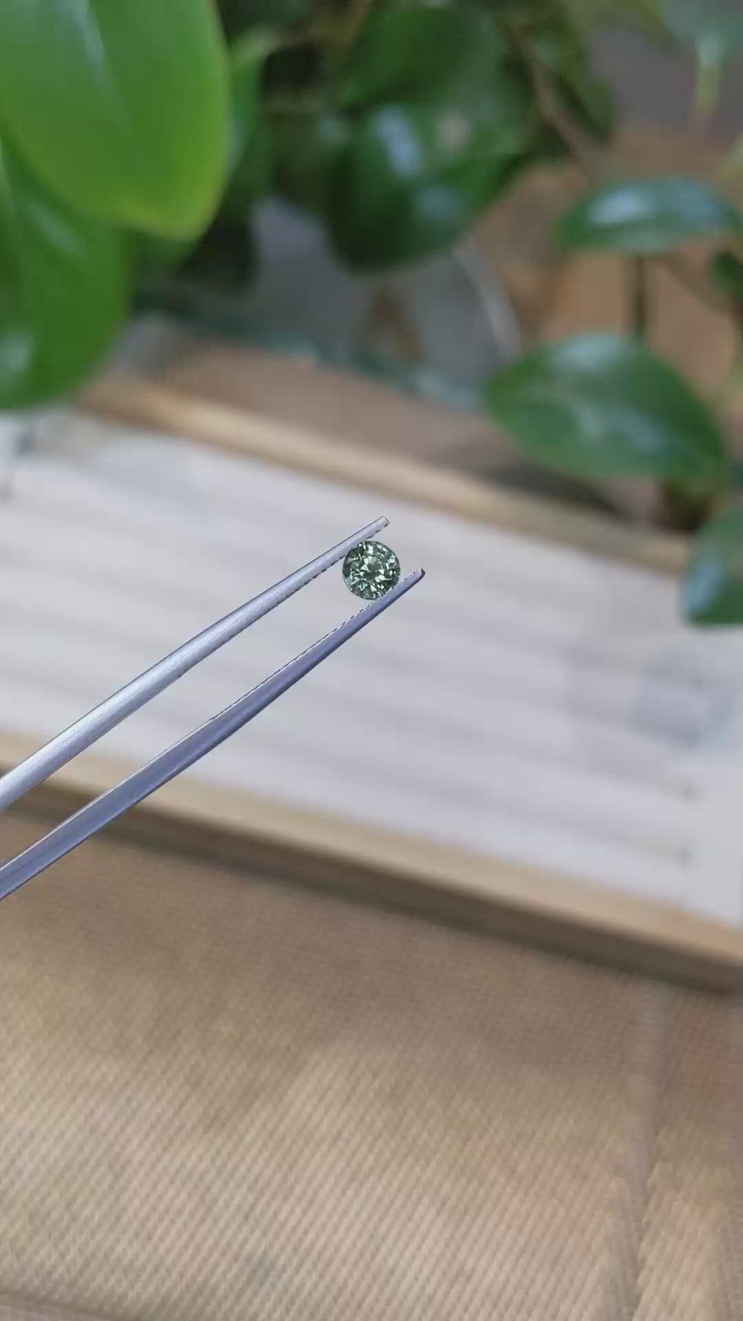 0.51 Ct. Green Sapphire from Madagascar Size Video