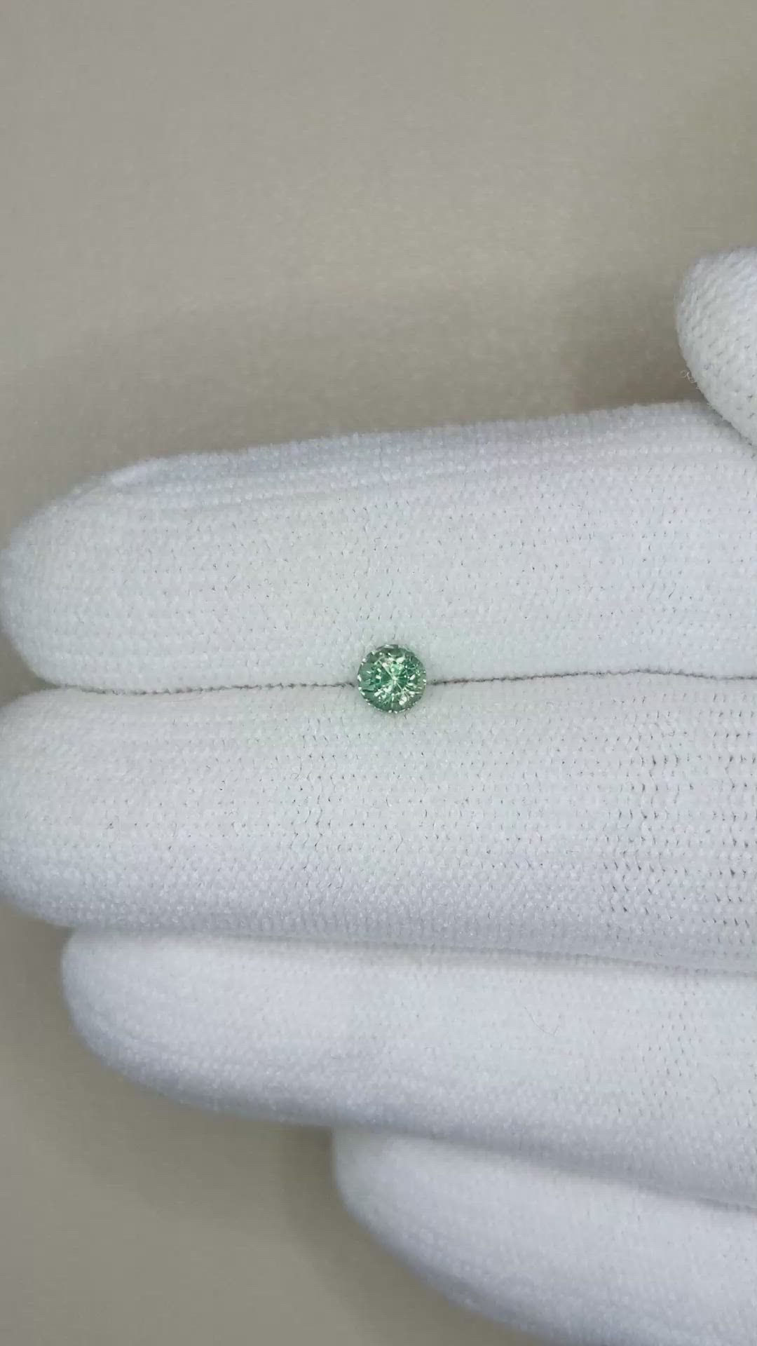 0.37 Ct. Bluish Green Sapphire from Madagascar Size Video