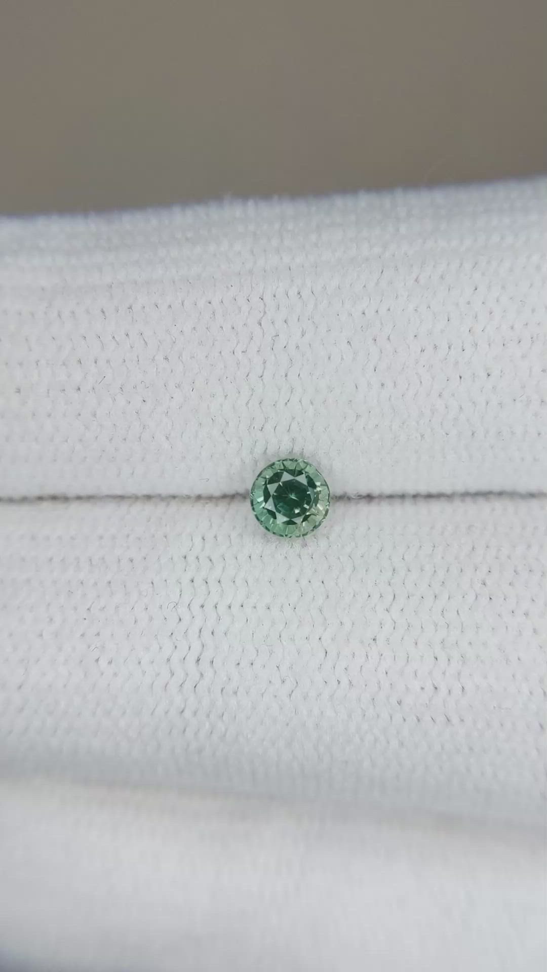 0.37 Ct. Bluish Green Sapphire from Madagascar Size Video
