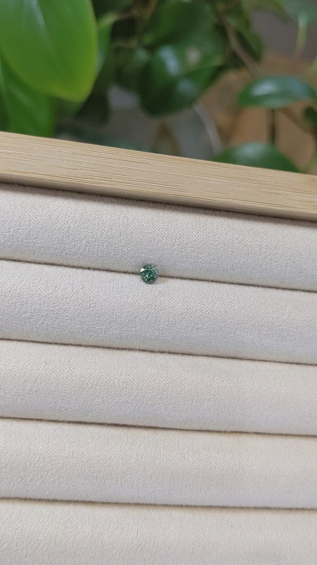 0.37 Ct. Bluish Green Sapphire from Madagascar Size Video