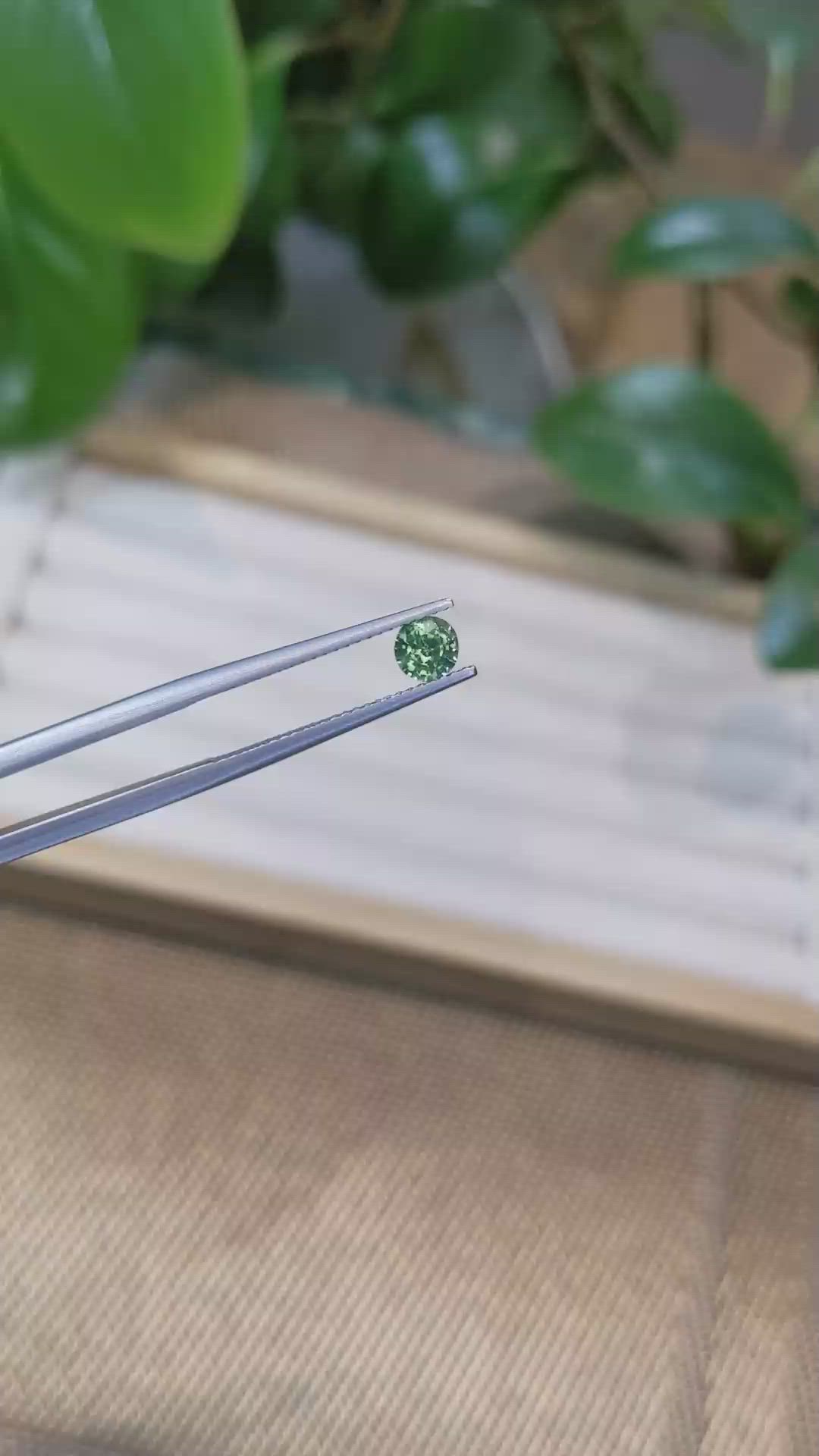 0.56 Ct. Green Sapphire from Madagascar Size Video