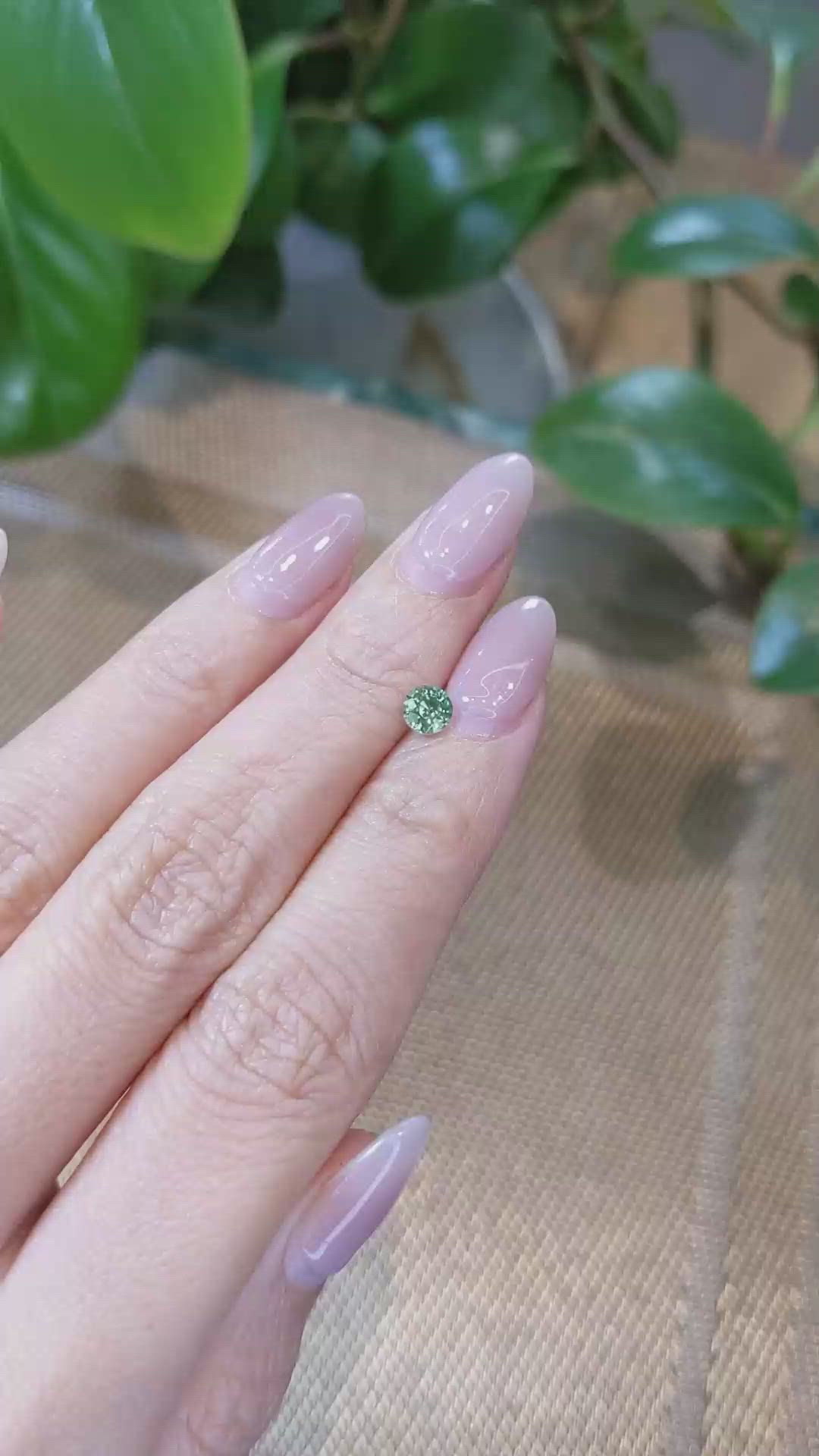 0.56 Ct. Green Sapphire from Madagascar Size Video