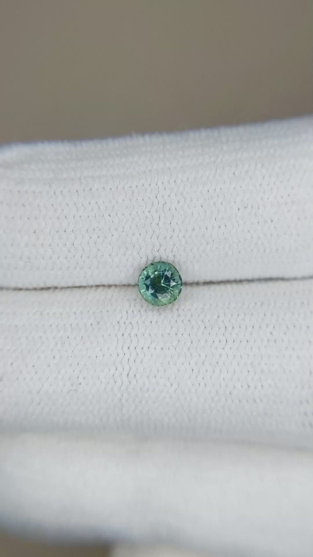 0.53 Ct. Bluish Green Sapphire from Madagascar Size Video