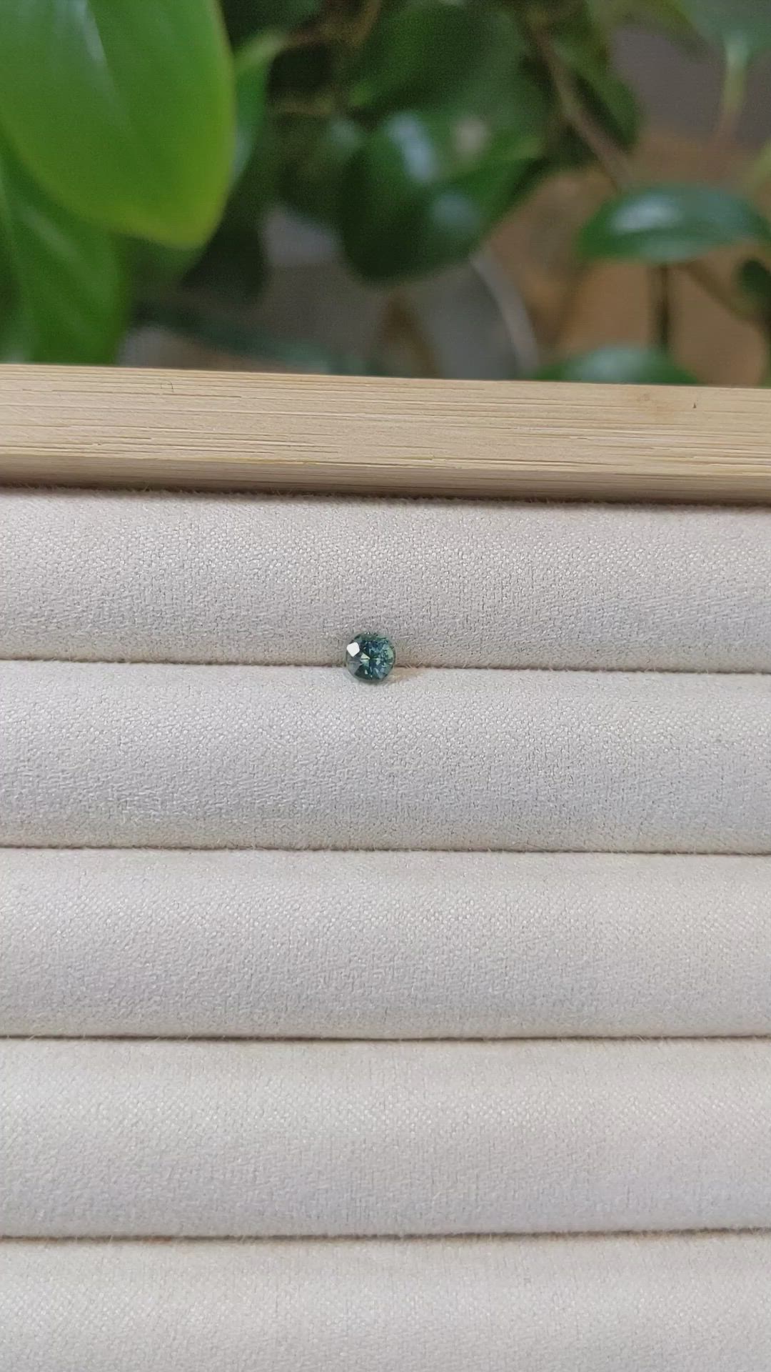 0.53 Ct. Bluish Green Sapphire from Madagascar Size Video