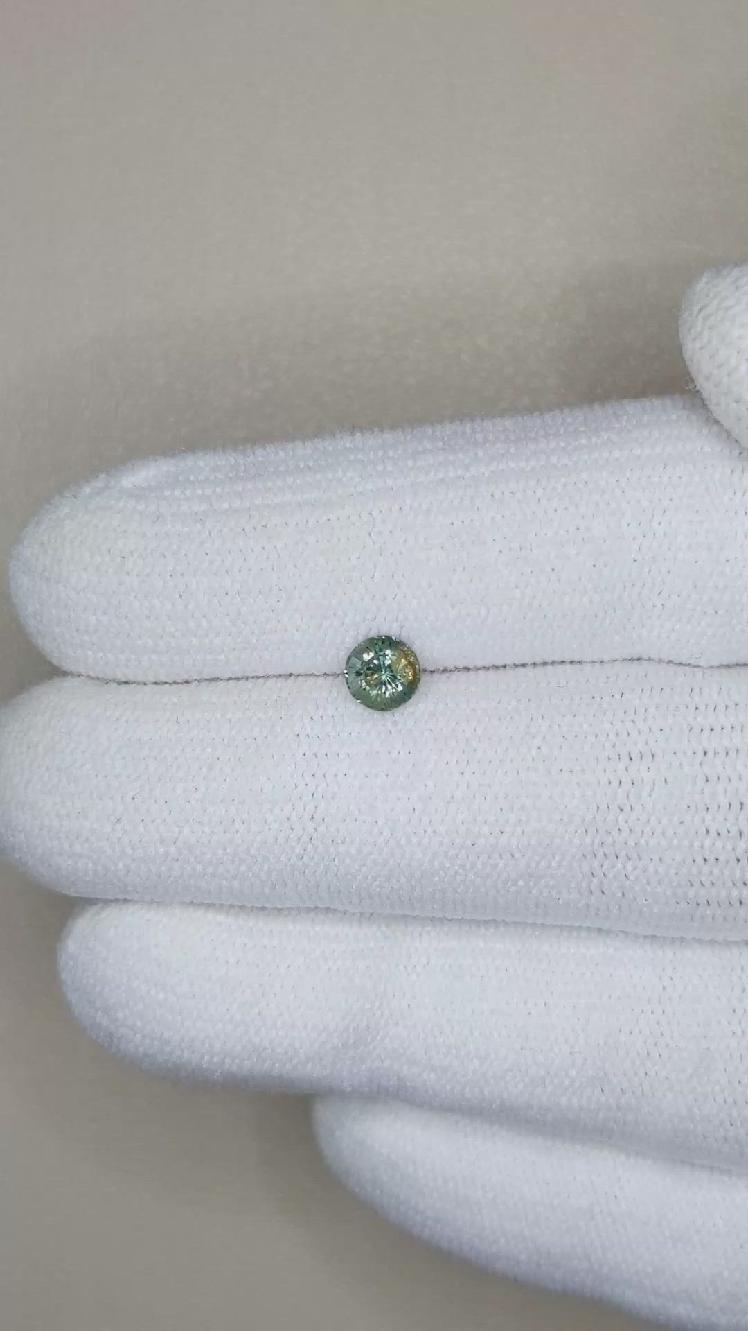 0.54 Ct. Greenish Blue Sapphire from Madagascar Size Video