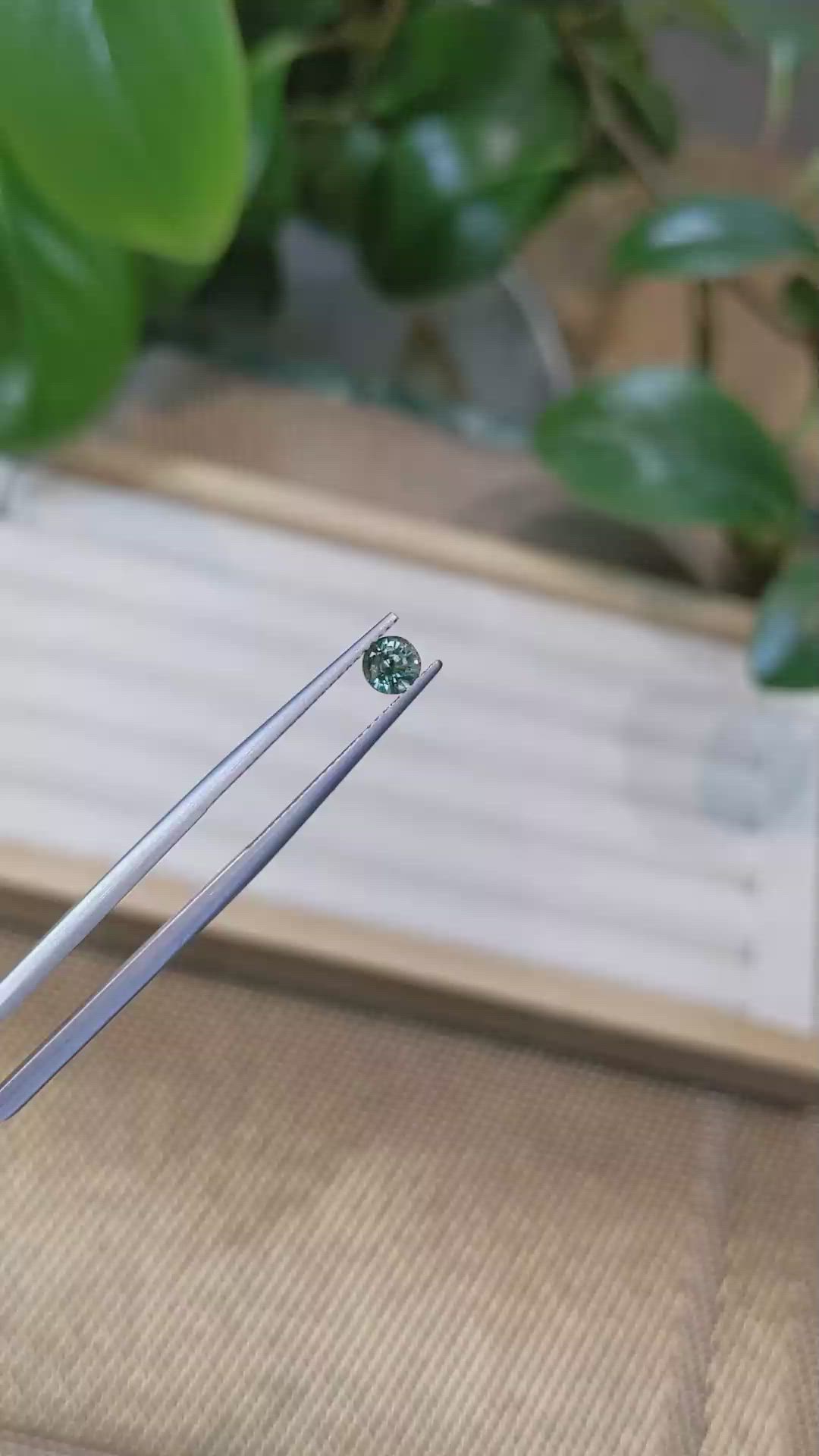 0.54 Ct. Greenish Blue Sapphire from Madagascar Size Video