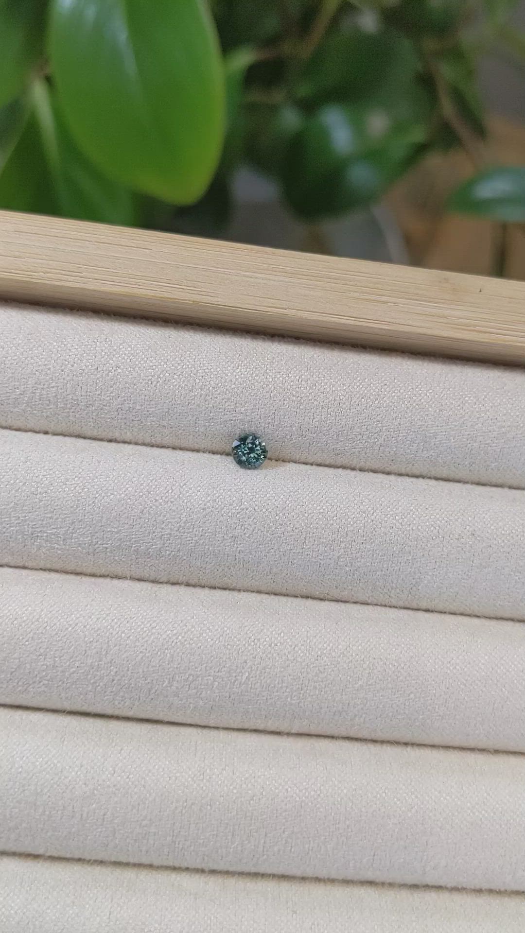 0.63 Ct. Greenish Blue Sapphire from Madagascar Size Video