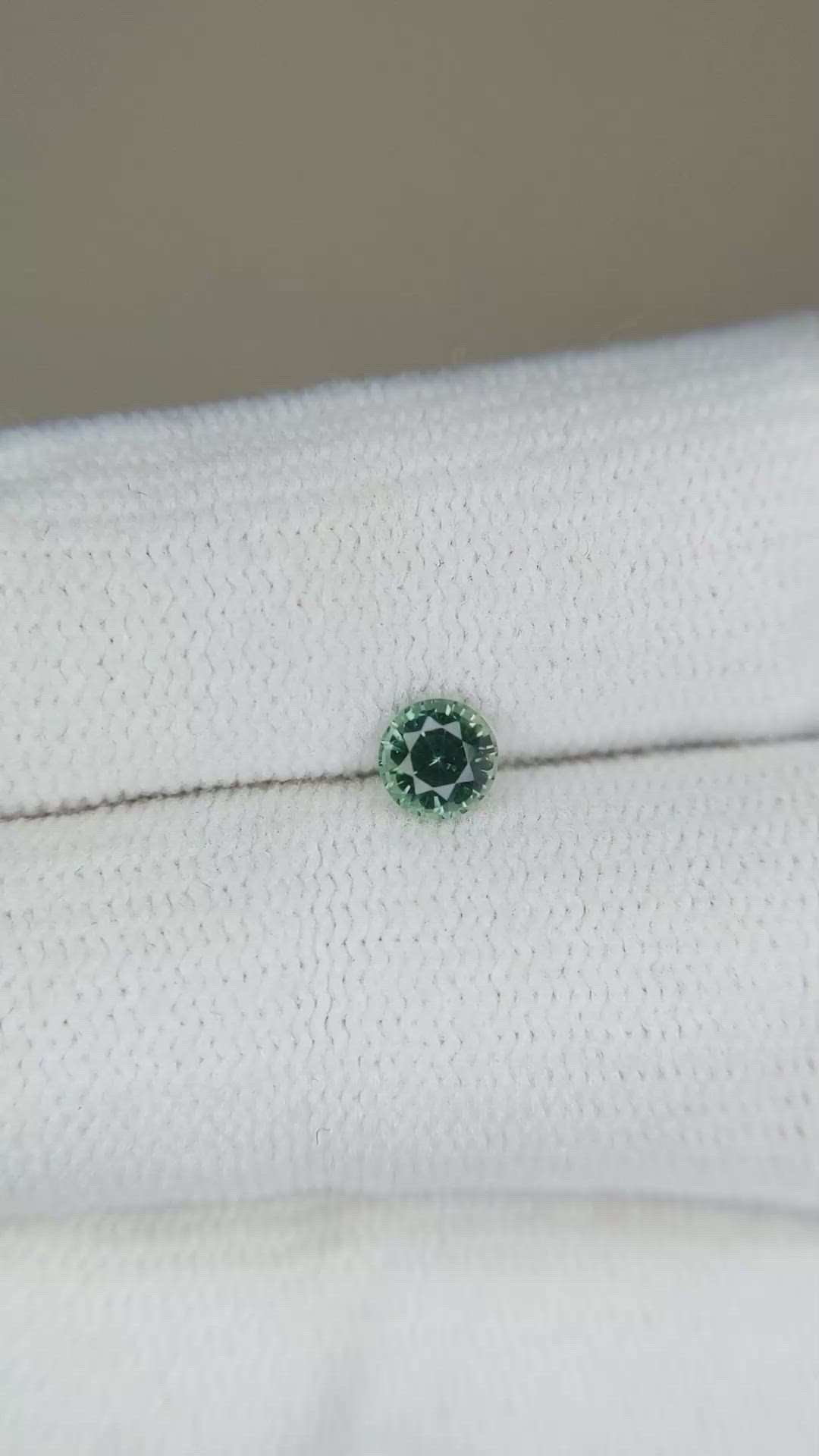 0.42 Ct. Bluish Green Sapphire from Madagascar Size Video