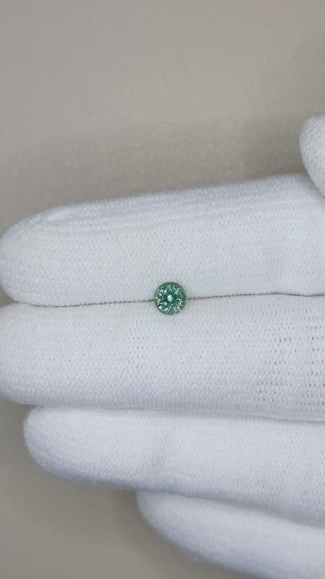 0.42 Ct. Bluish Green Sapphire from Madagascar Size Video