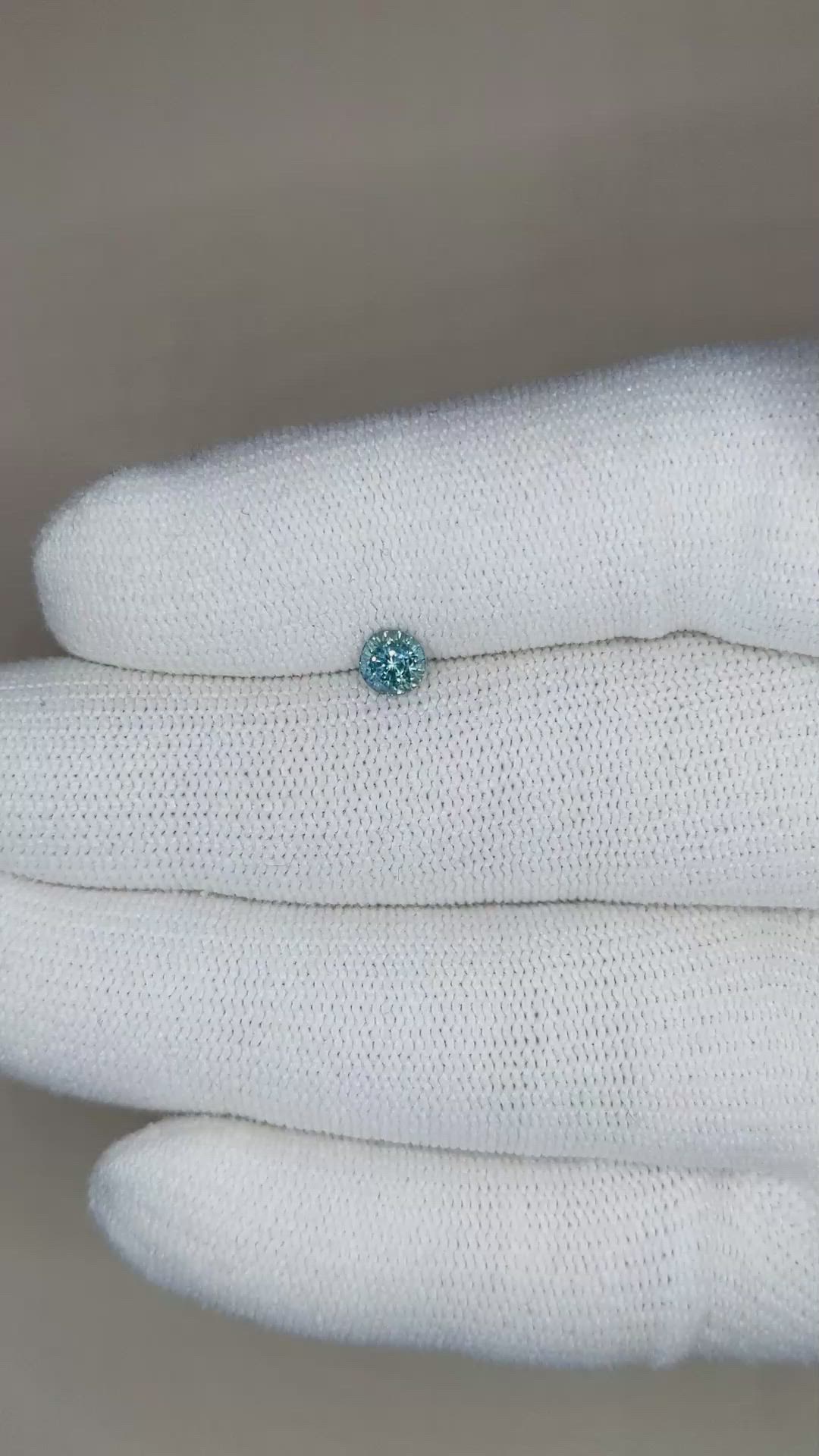 0.52 Ct. Greenish Blue Sapphire from Madagascar Size Video