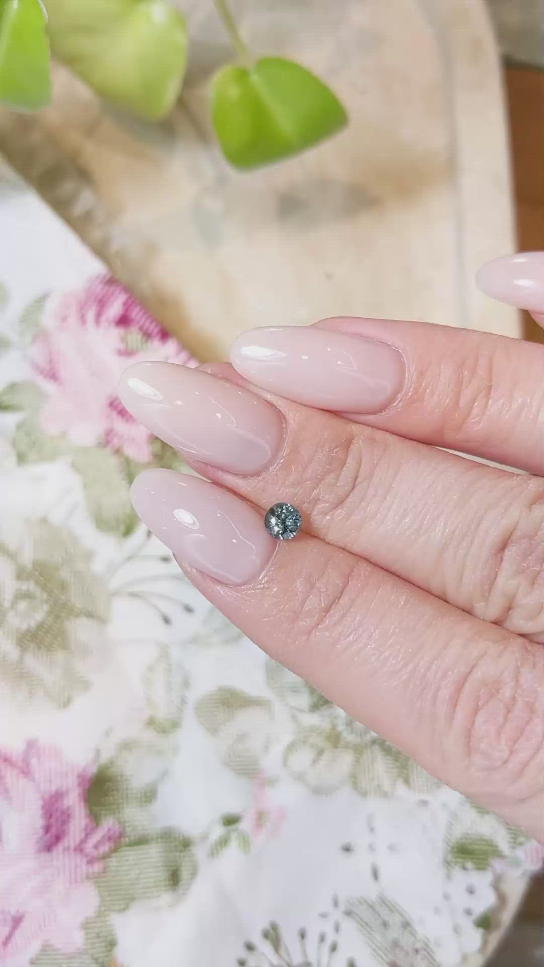 0.52 Ct. Greenish Blue Sapphire from Madagascar Size Video