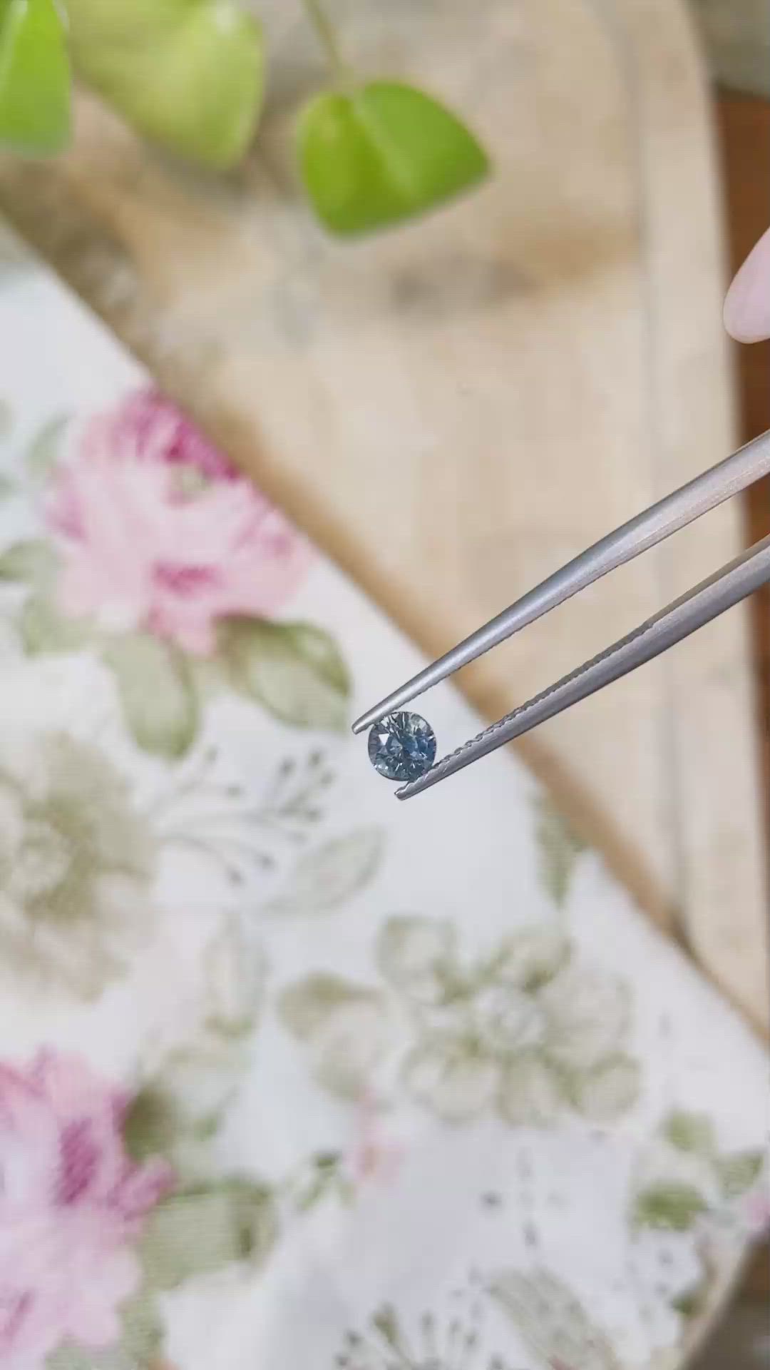 0.64 Ct. Greenish Blue Sapphire from Madagascar Size Video