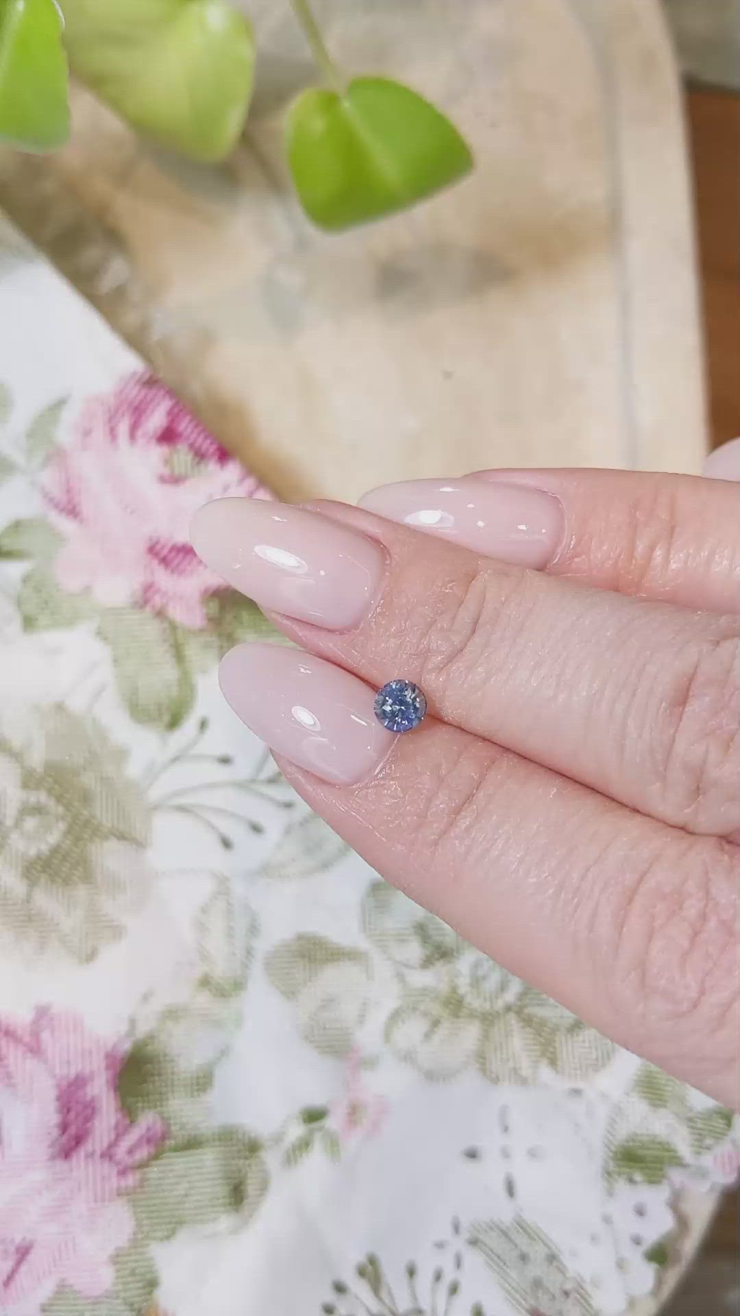 0.64 Ct. Greenish Blue Sapphire from Madagascar Size Video