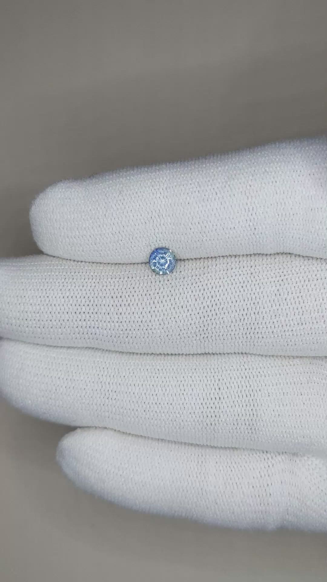 0.64 Ct. Greenish Blue Sapphire from Madagascar Size Video