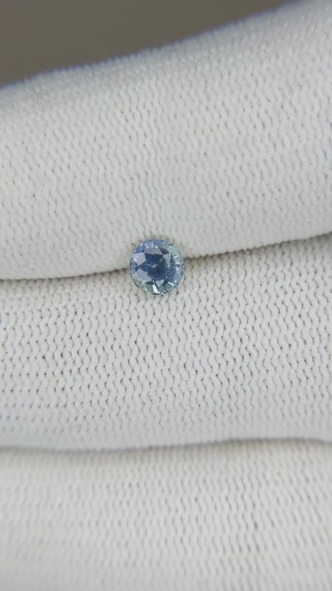 0.64 Ct. Greenish Blue Sapphire from Madagascar Size Video