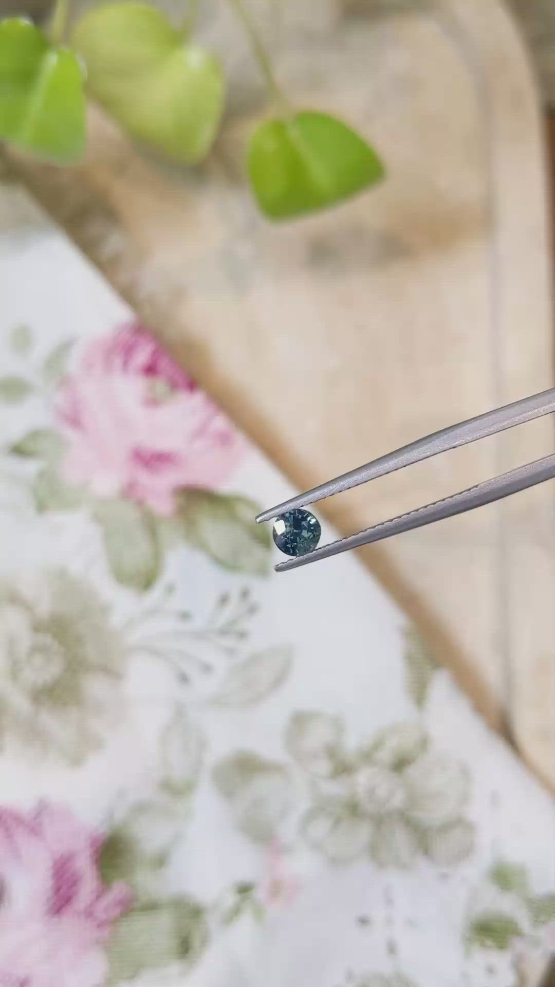 0.54 Ct. Bluish Green Sapphire from Madagascar Size Video