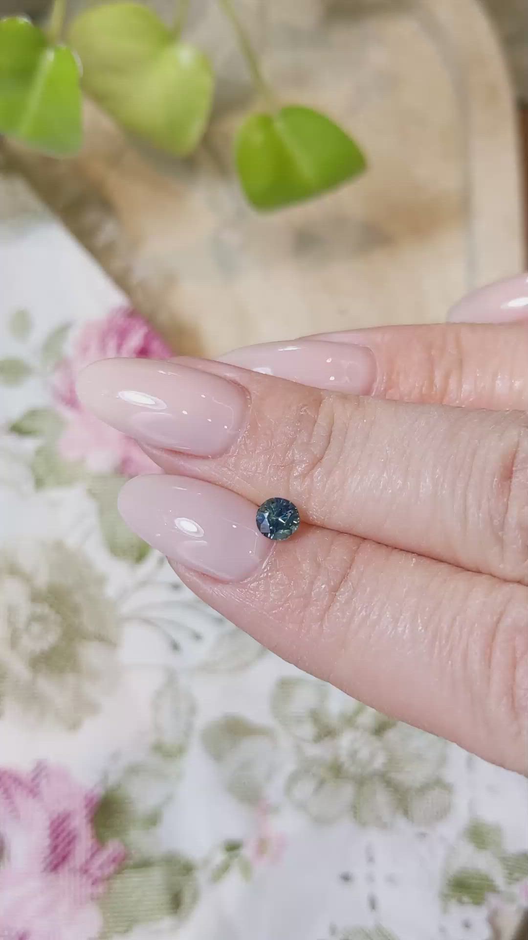 0.54 Ct. Bluish Green Sapphire from Madagascar Size Video