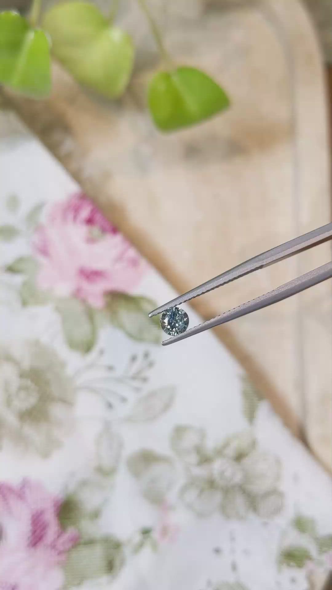 0.57 Ct. Greyish Blue Sapphire from Madagascar Size Video