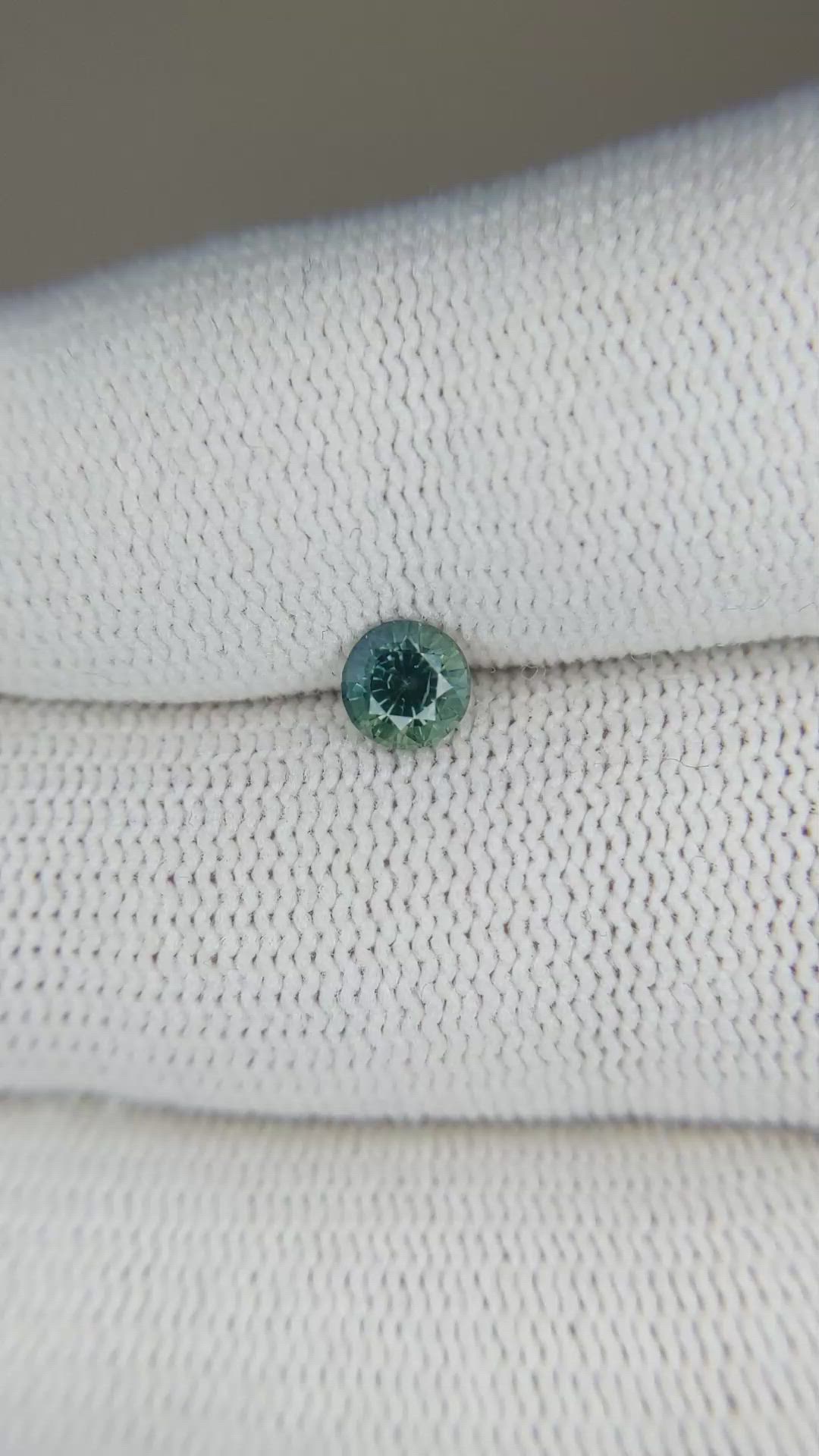 0.56 Ct. Bluish Green Sapphire from Madagascar Size Video