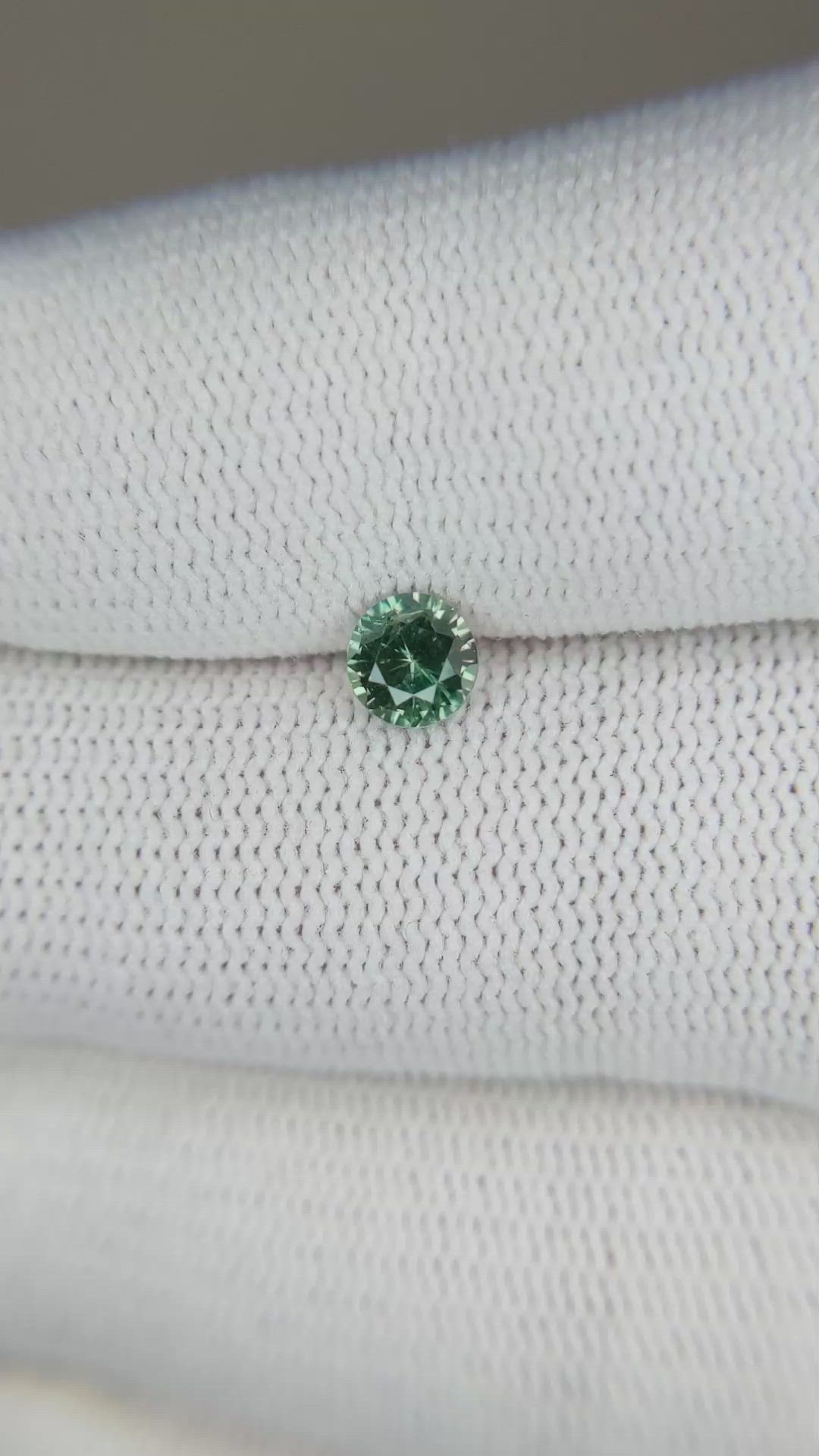 0.59 Ct. Bluish Green Sapphire from Madagascar Size Video