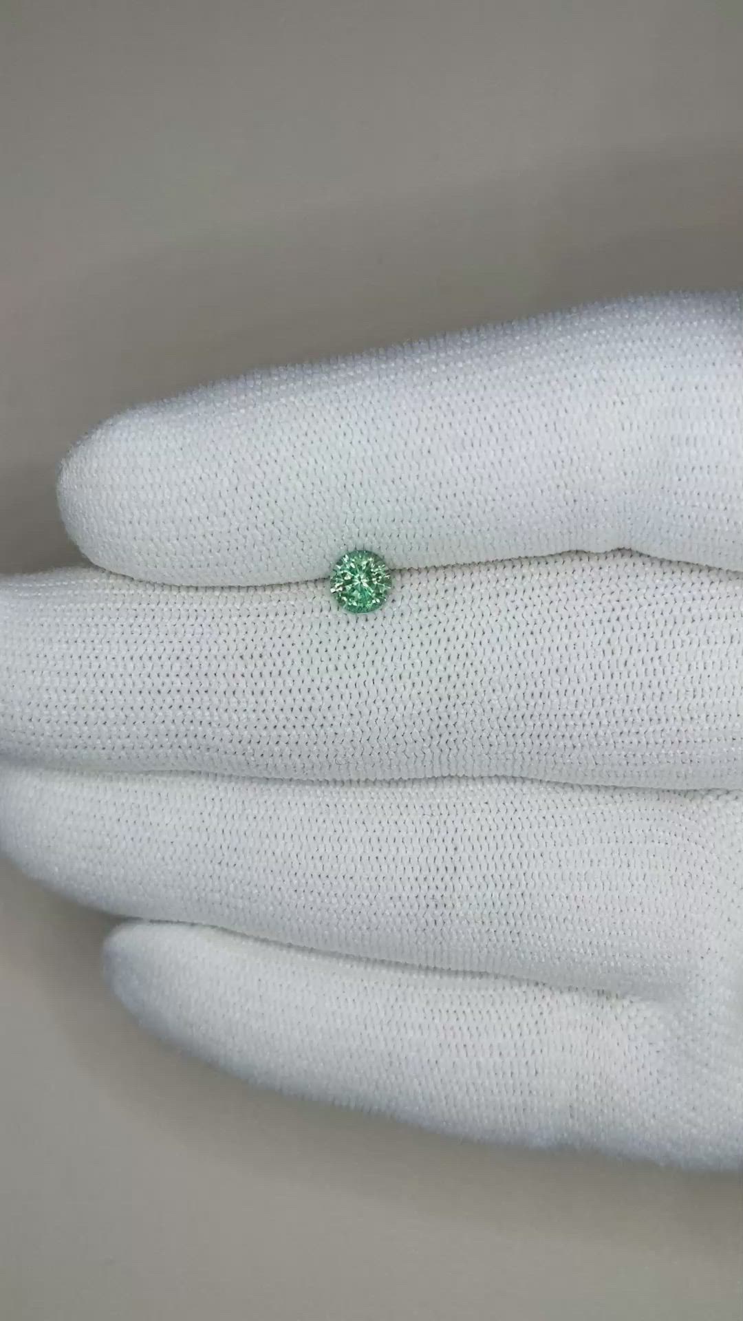 0.59 Ct. Bluish Green Sapphire from Madagascar Size Video