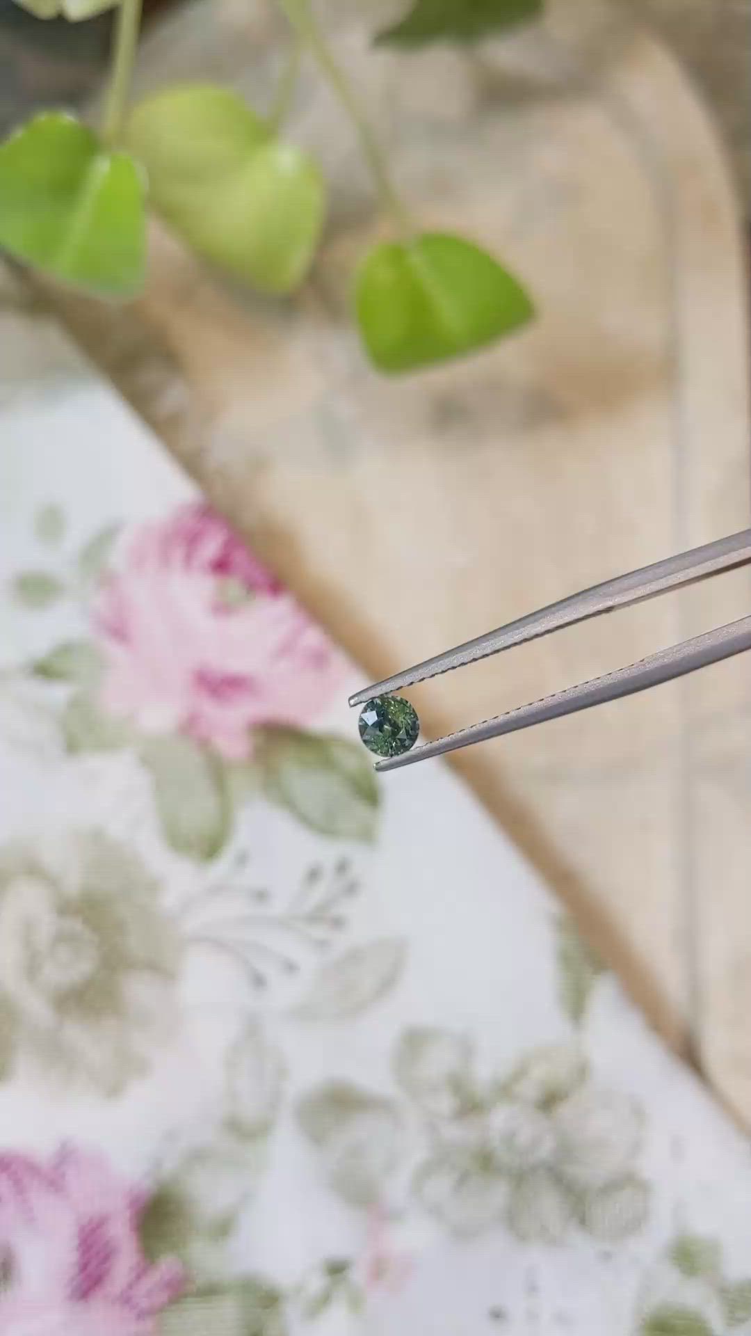 0.51 Ct. Bluish Green Sapphire from Madagascar Size Video