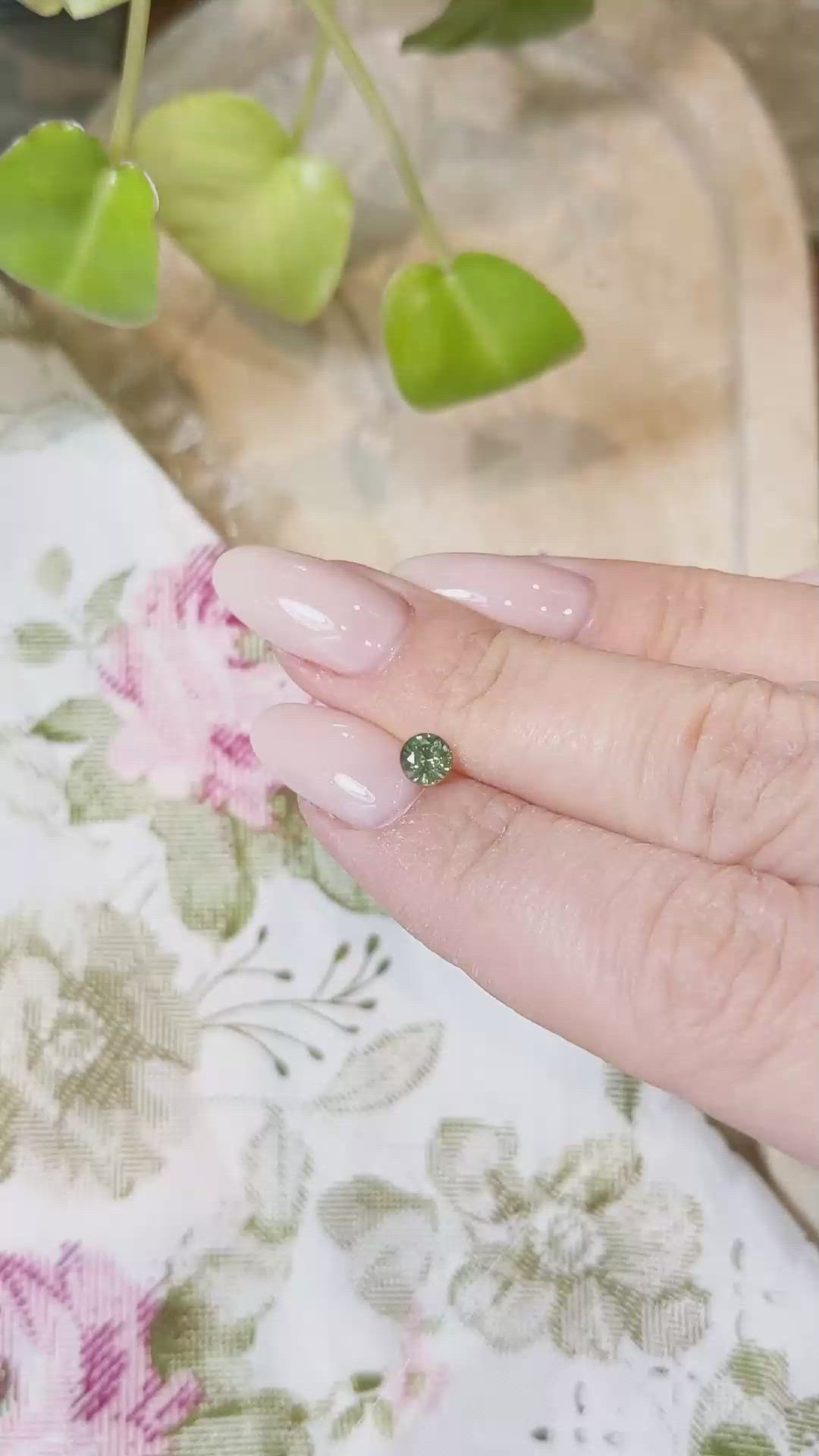 0.60 Ct. Yellowish Green Sapphire from Madagascar Size Video