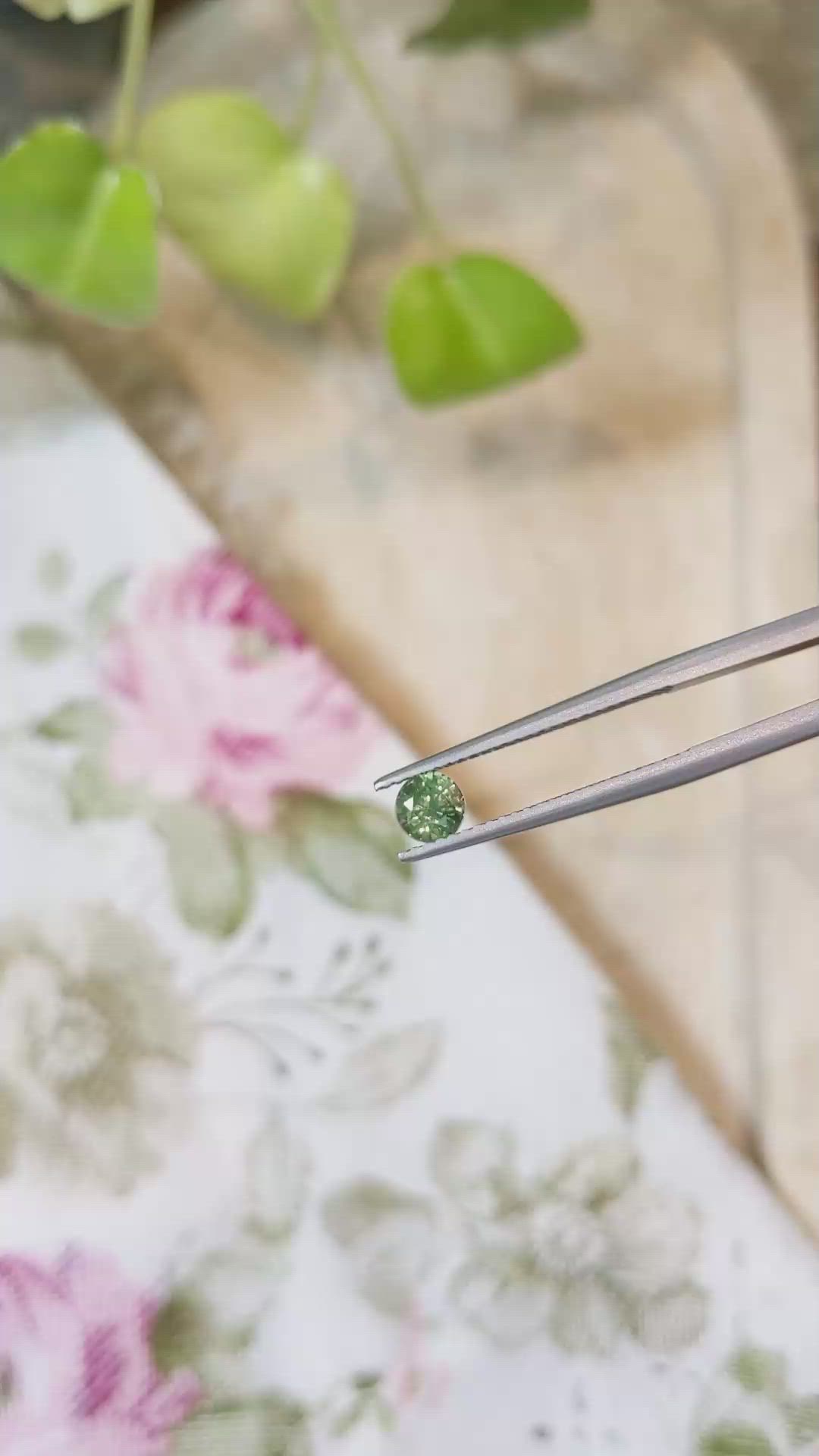 0.60 Ct. Yellowish Green Sapphire from Madagascar Size Video