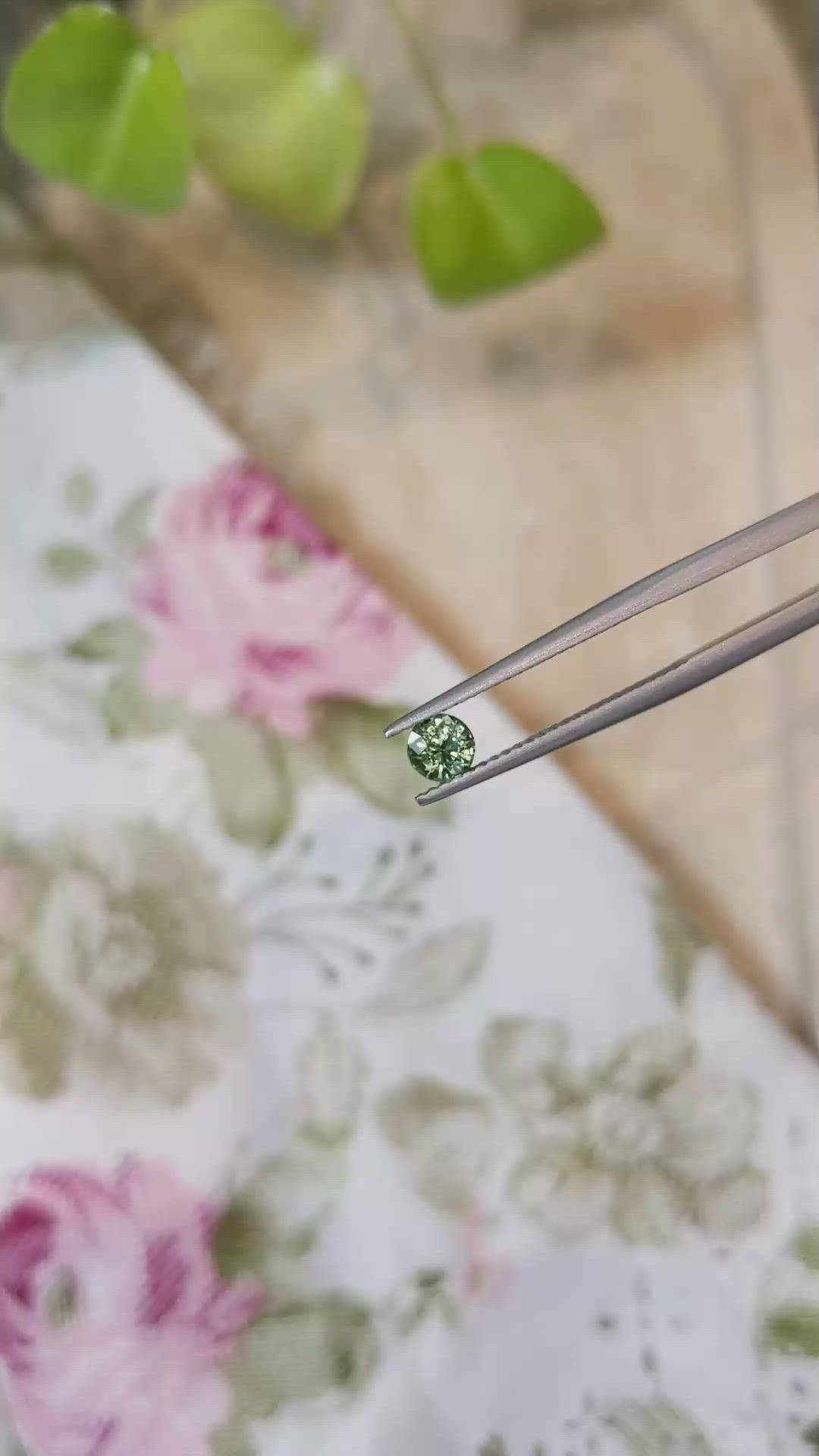 0.53 Ct. Yellowish Green Sapphire from Madagascar Size Video