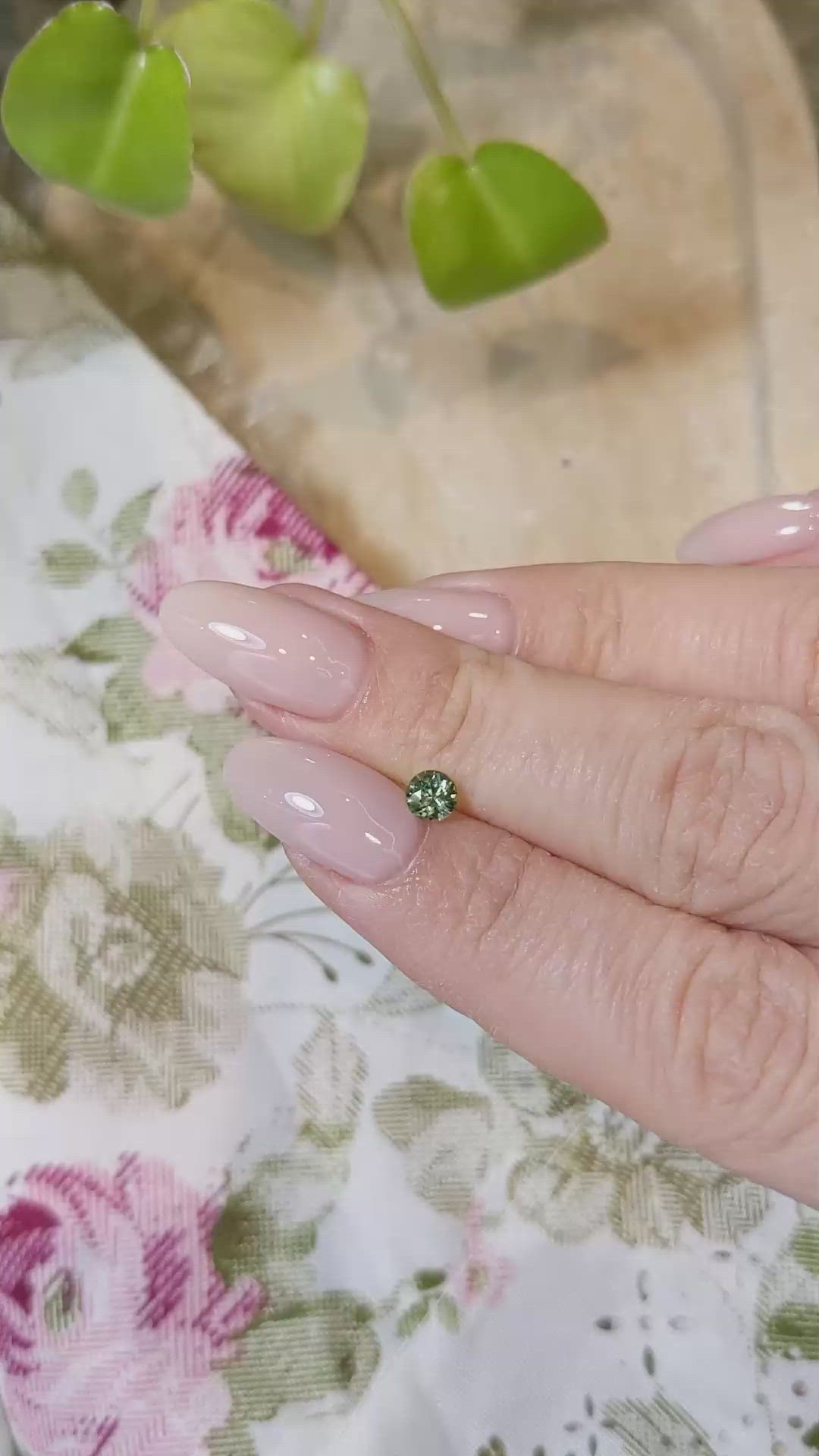 0.53 Ct. Yellowish Green Sapphire from Madagascar Size Video