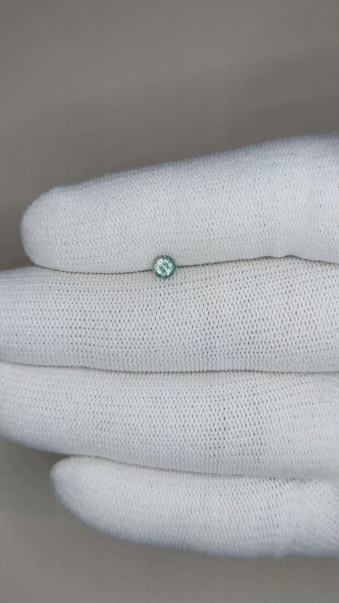 0.33 Ct. Greenish Blue Sapphire from Madagascar Size Video