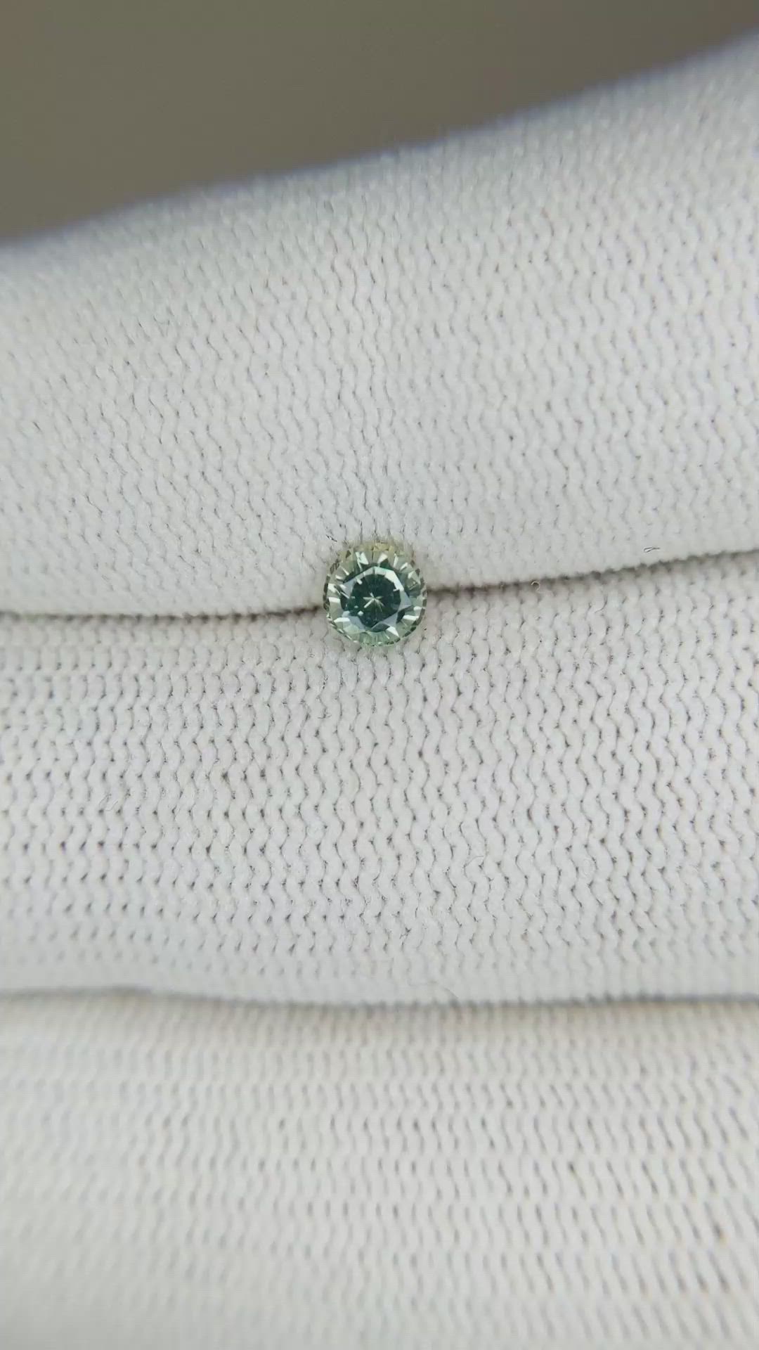 0.40 Ct. Bluish Green Sapphire from Madagascar Size Video