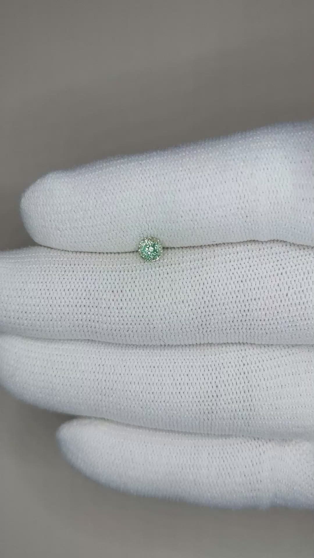 0.40 Ct. Bluish Green Sapphire from Madagascar Size Video