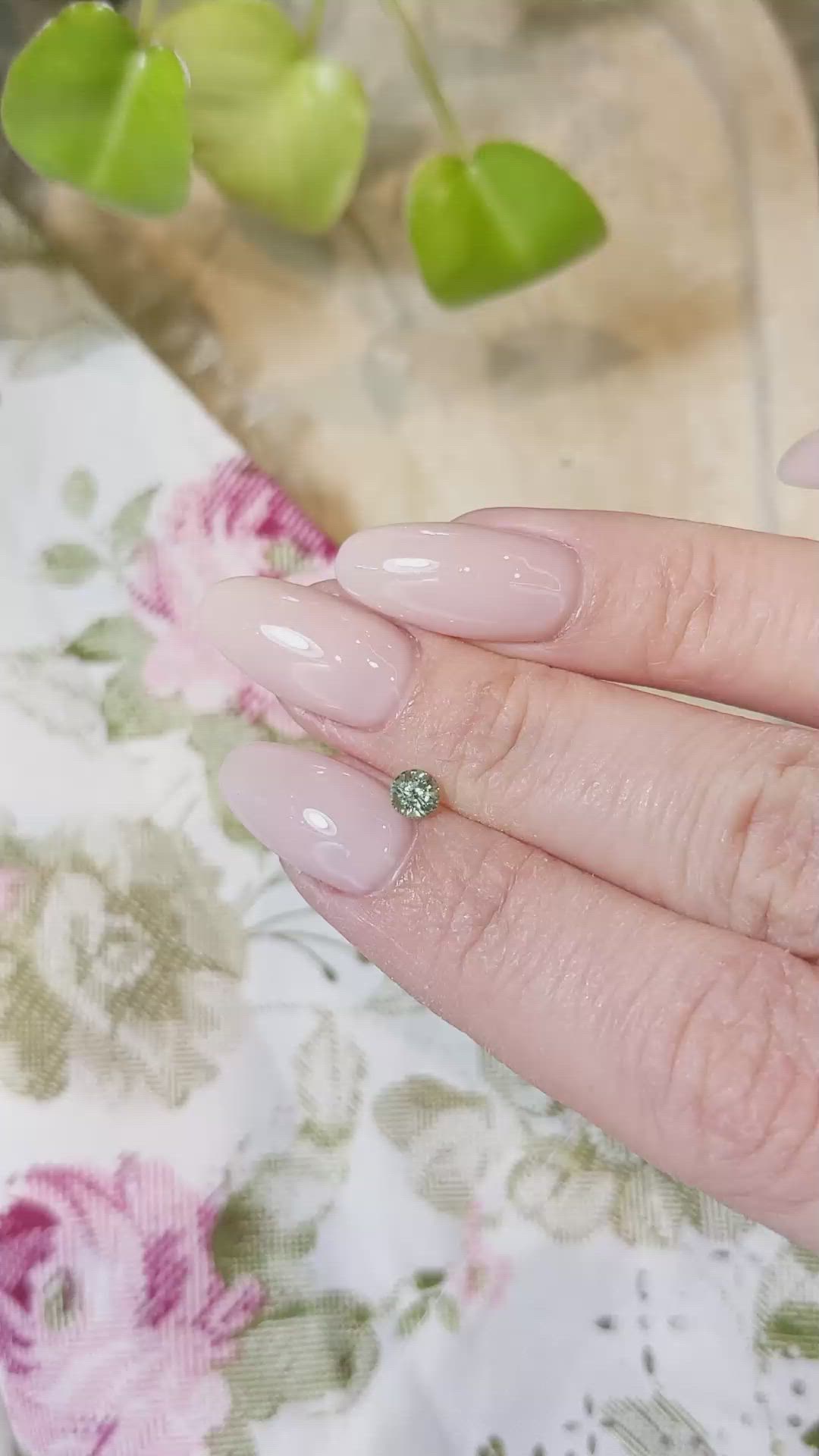 0.40 Ct. Bluish Green Sapphire from Madagascar Size Video