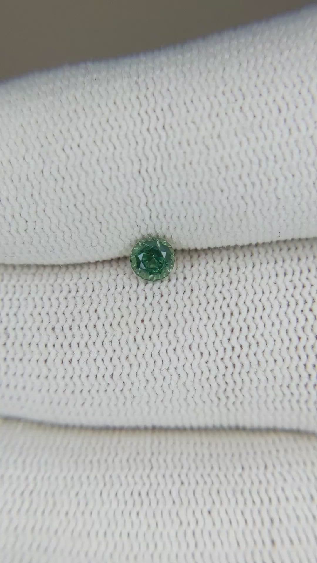 0.37 Ct. Green Sapphire from Madagascar Size Video