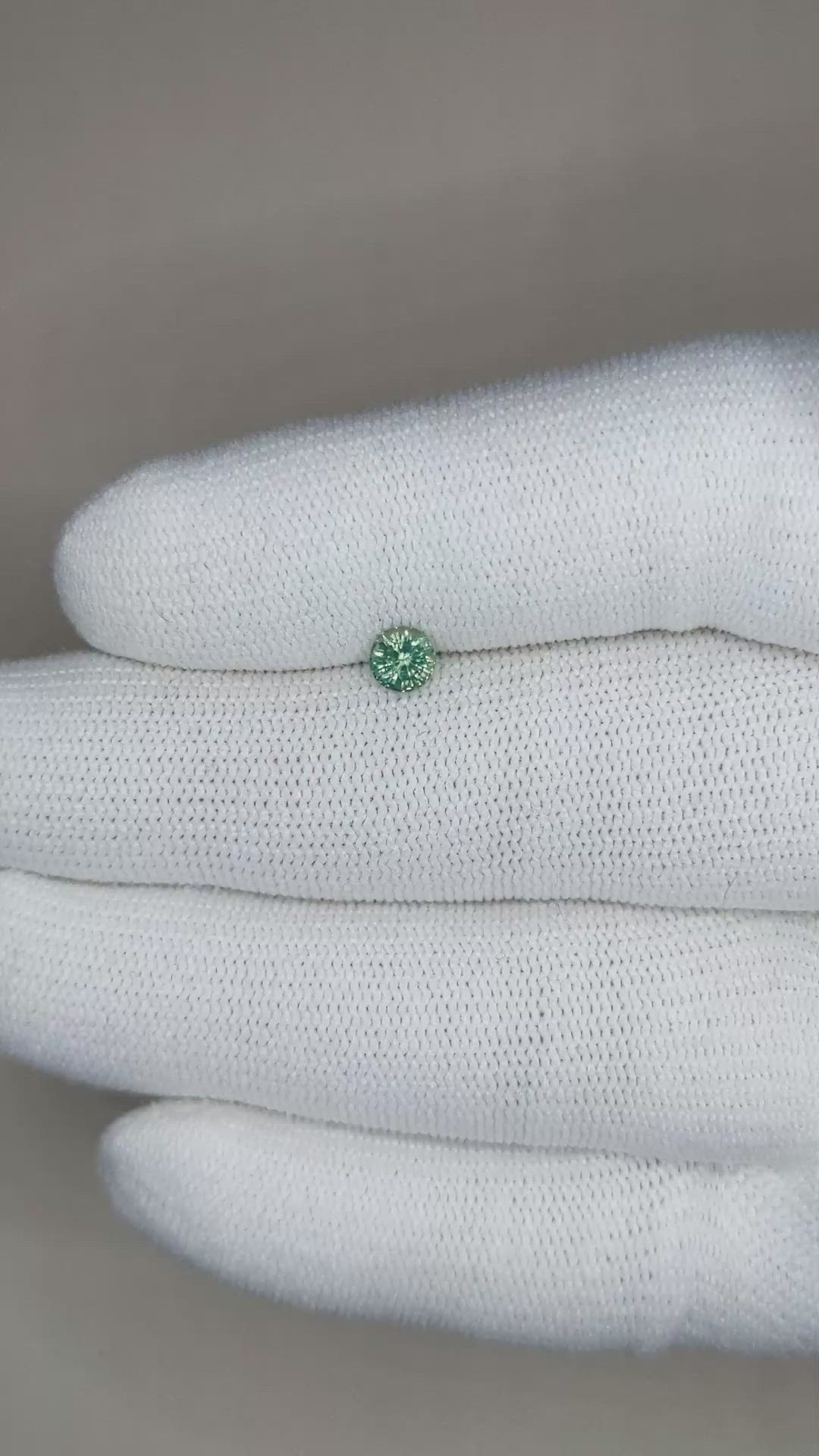 0.53 Ct. Bluish Green Sapphire from Madagascar Size Video