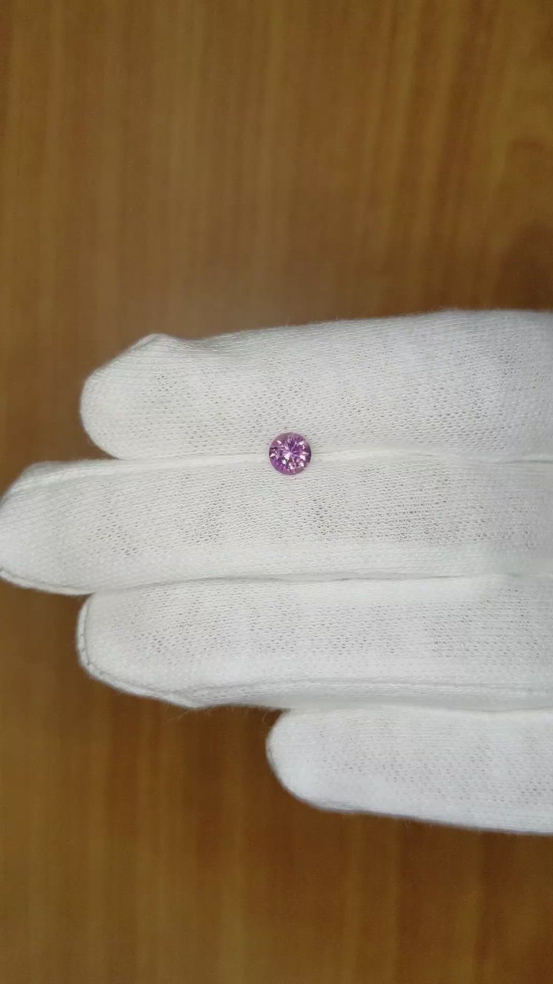 0.61 Ct. Purplish Pink Sapphire from Ceylon (Sri Lanka) Size Video