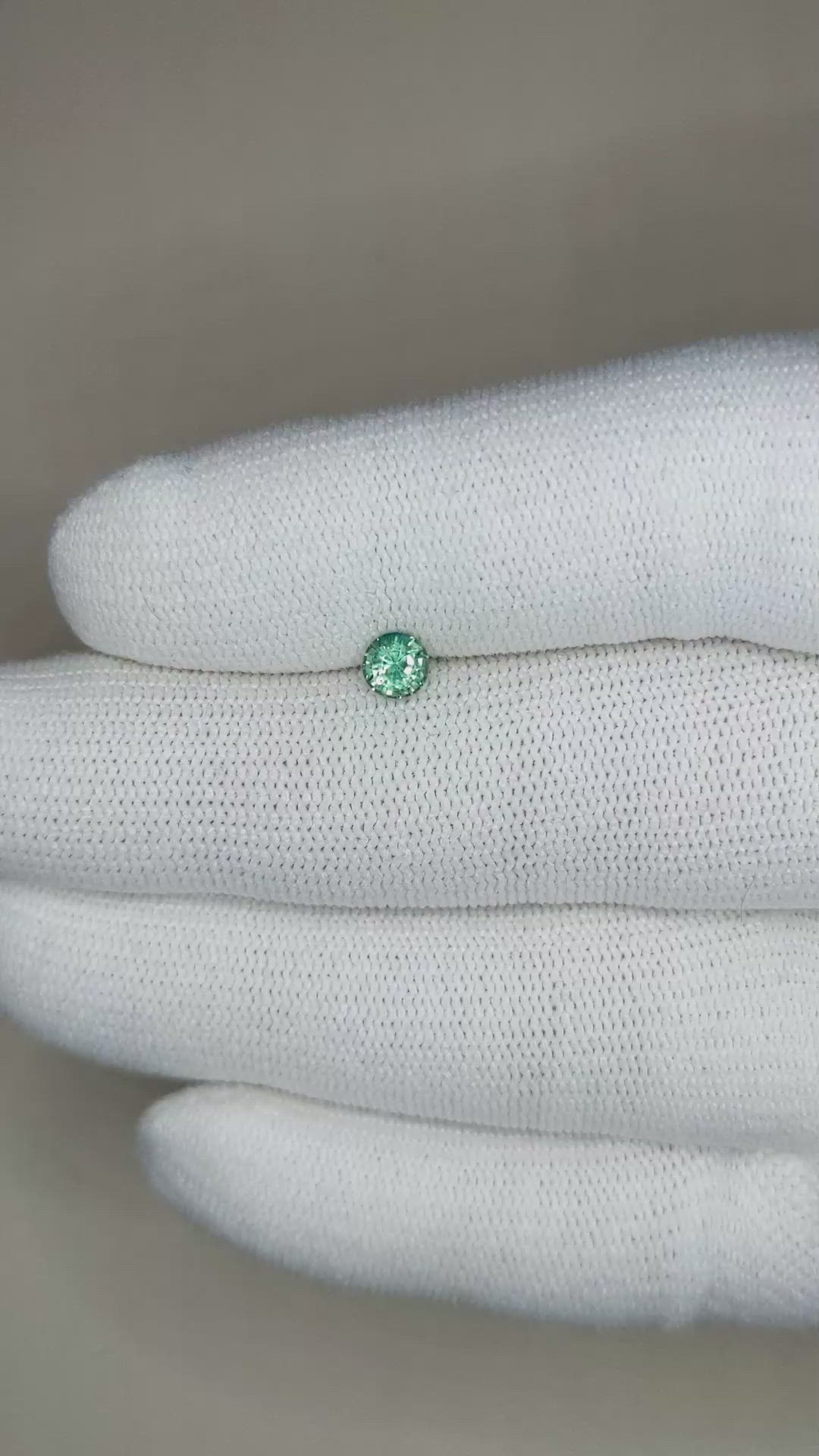 0.46 Ct. Bluish Green Sapphire from Madagascar Size Video