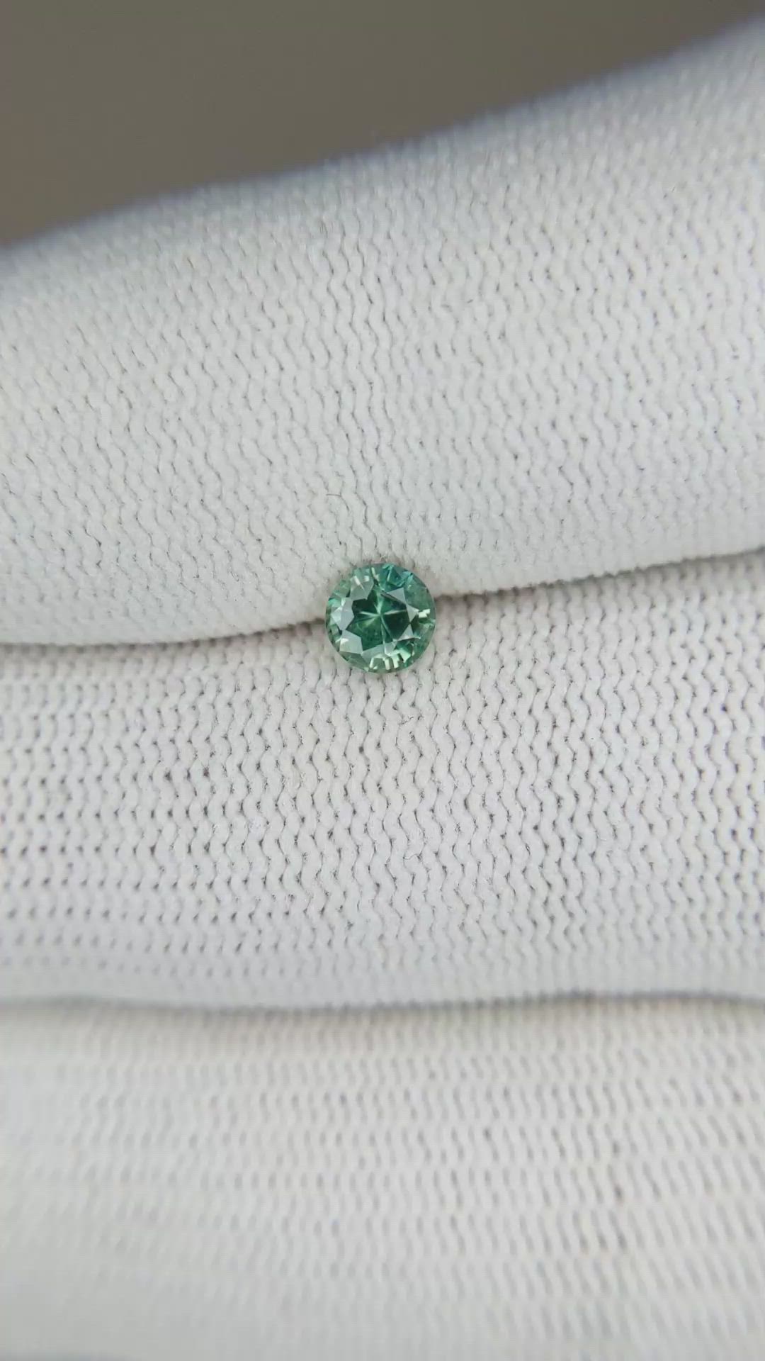 0.46 Ct. Bluish Green Sapphire from Madagascar Size Video