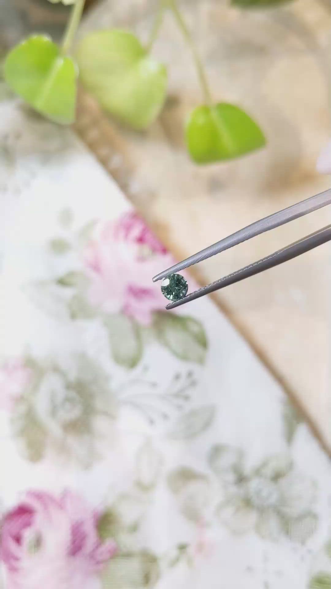 0.46 Ct. Bluish Green Sapphire from Madagascar Size Video