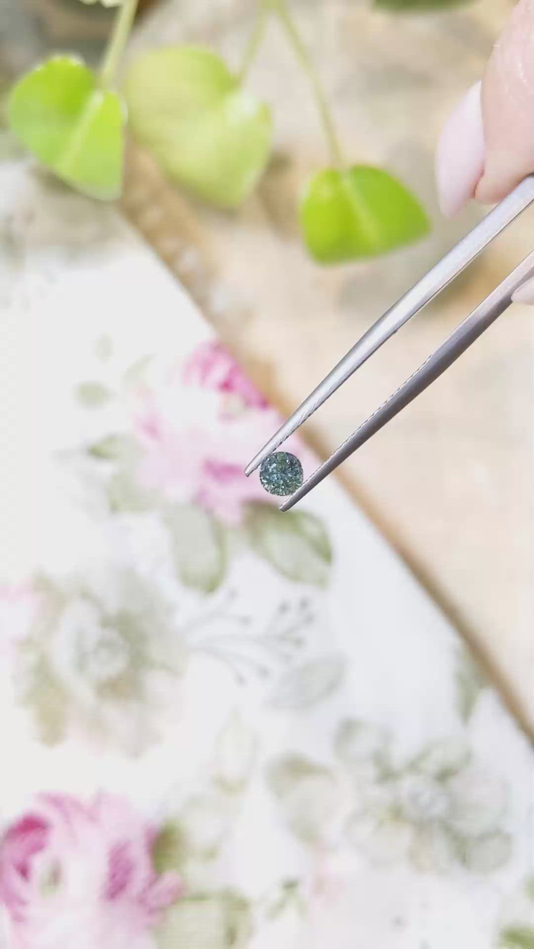 0.62 Ct. Bluish Green Sapphire from Madagascar Size Video