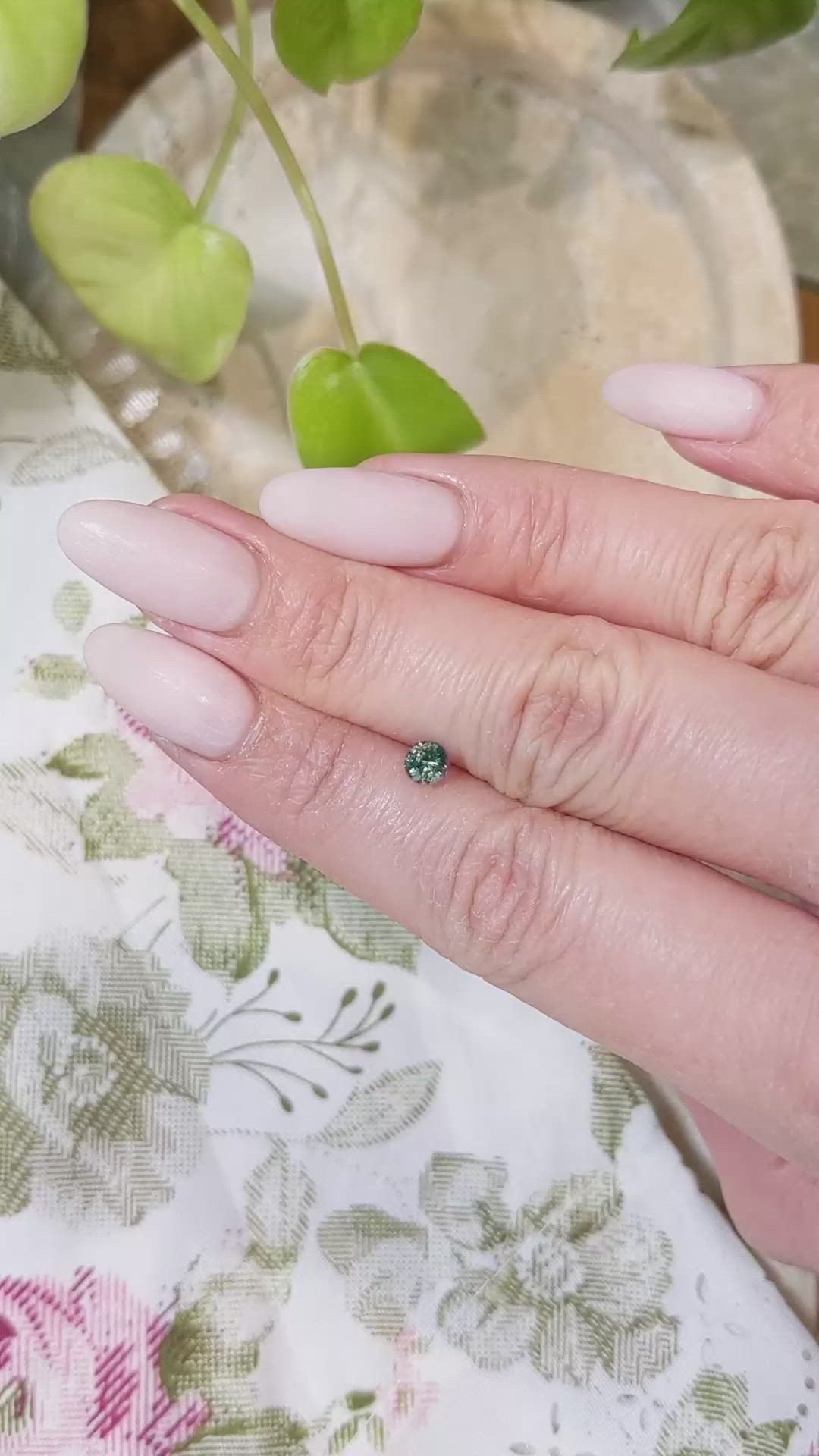 0.50 Ct. Bluish Green Sapphire from Madagascar Size Video