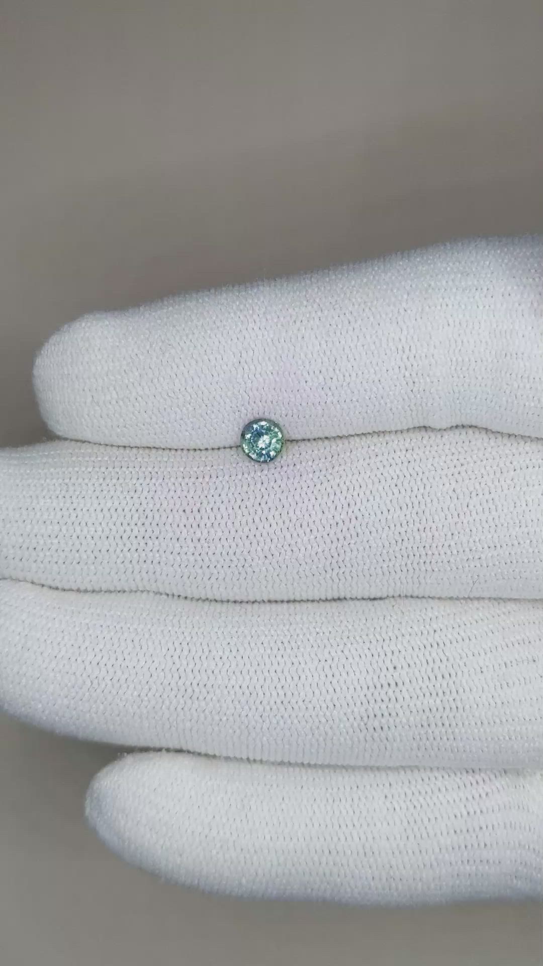 0.50 Ct. Bluish Green Sapphire from Madagascar Size Video