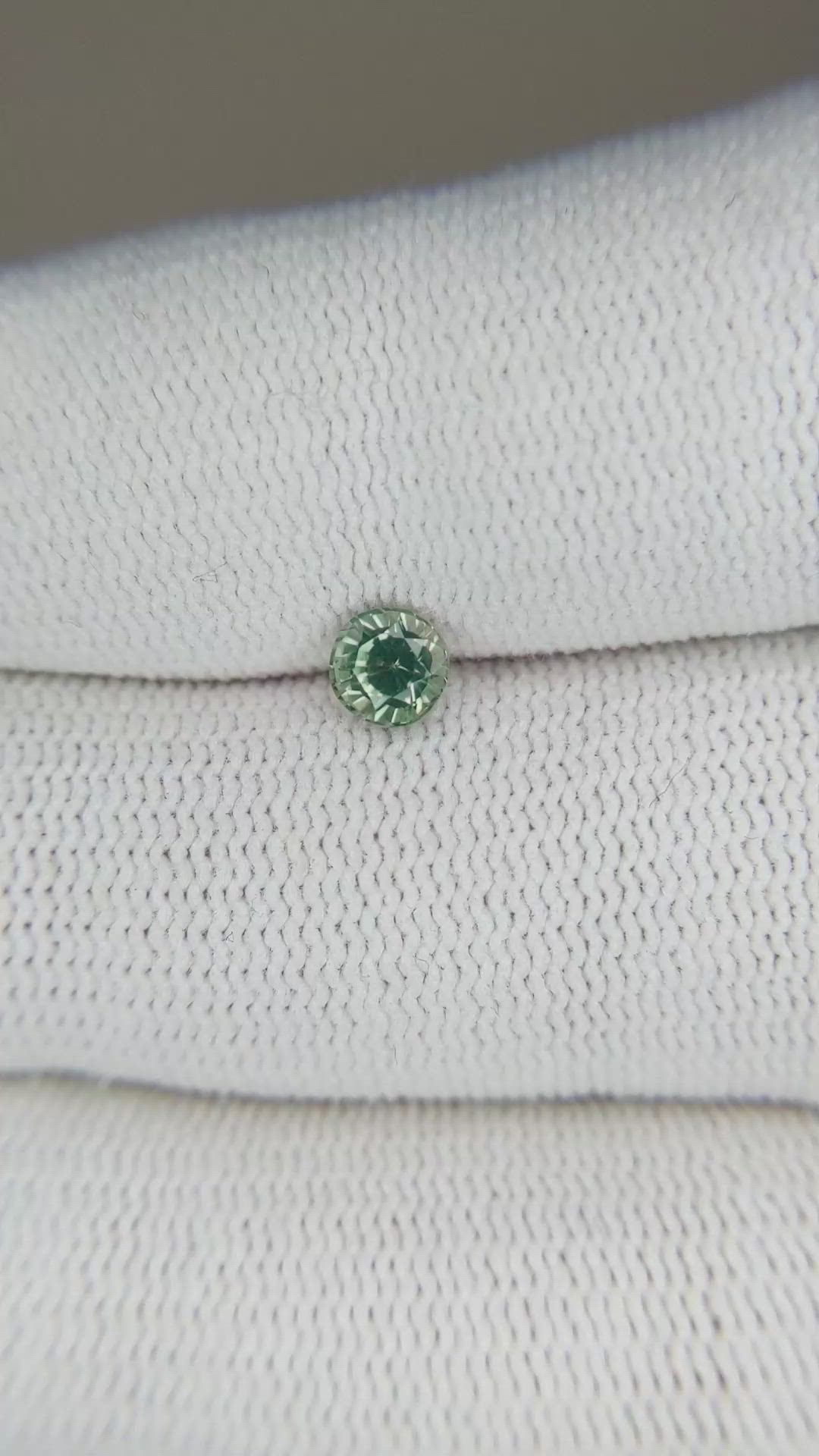 0.52 Ct. Bluish Green Sapphire from Madagascar Size Video